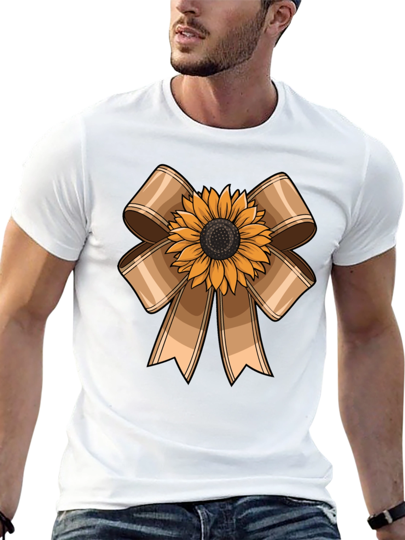 Black Sunflower Bow Graphic Tee - Casual Comfort view 13