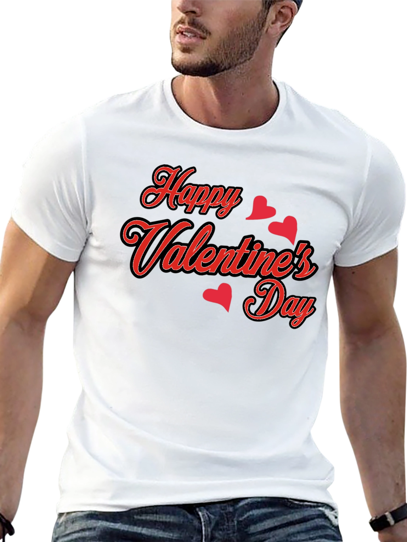 Black Happy Valentine's Day Black Graphic Tee view 13