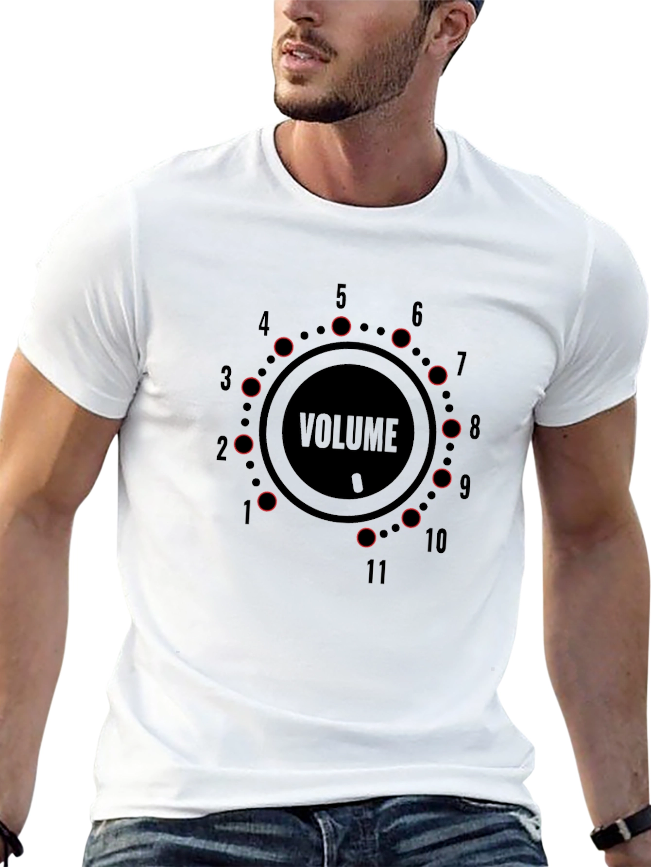 Black Volume Knob Black T-Shirt - Loud Graphic Tee view 13