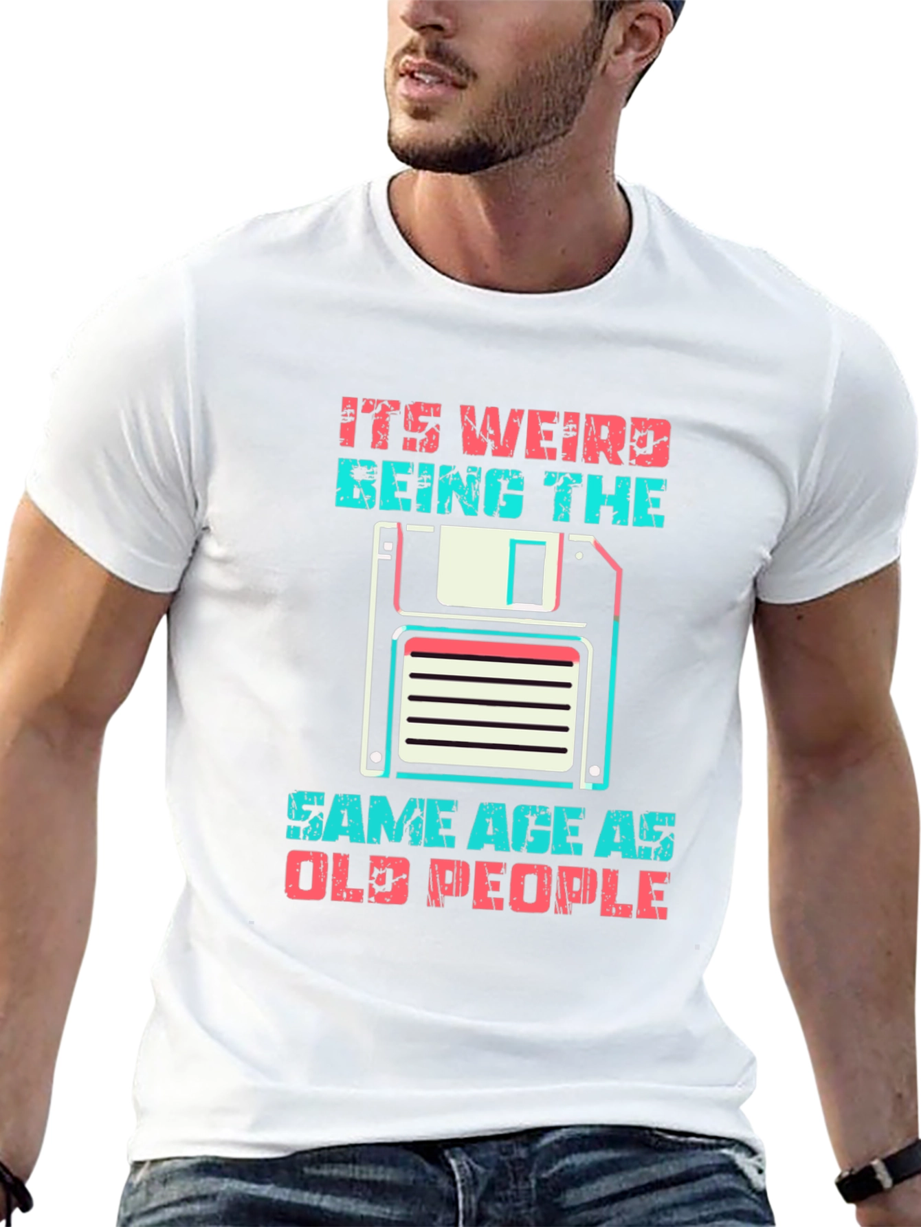 Black Retro "Old People" Graphic T-Shirt view 13