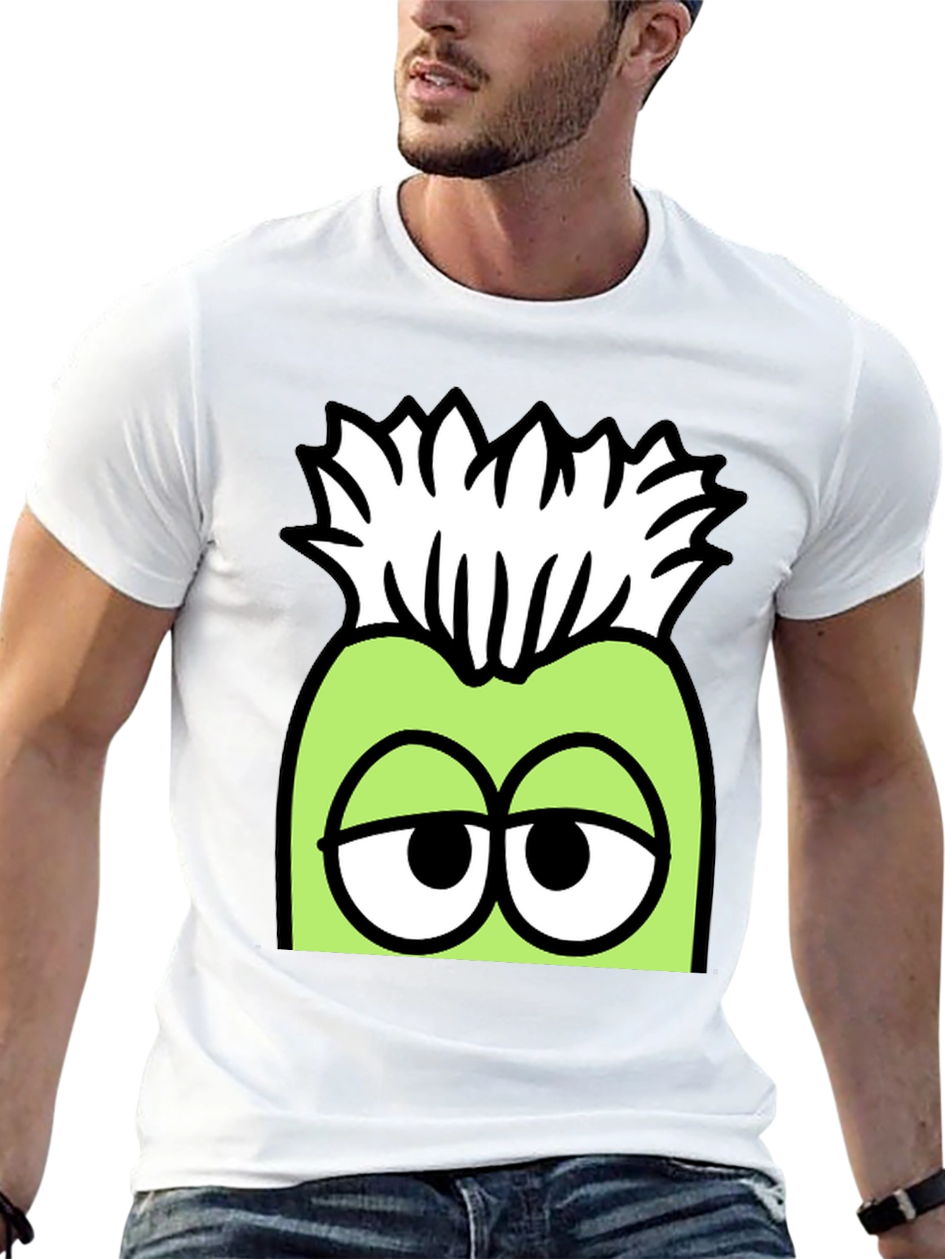 Black Funny Cartoon Character Graphic T-Shirt view 13