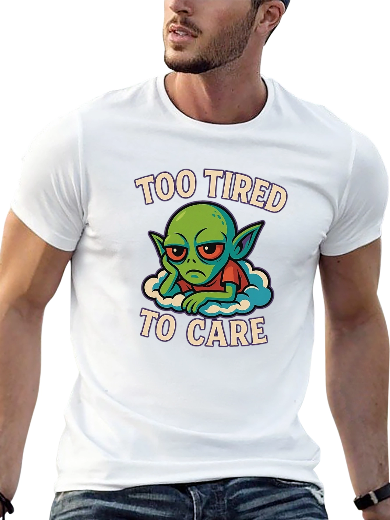Black Too Tired to Care Graphic Tee view 13