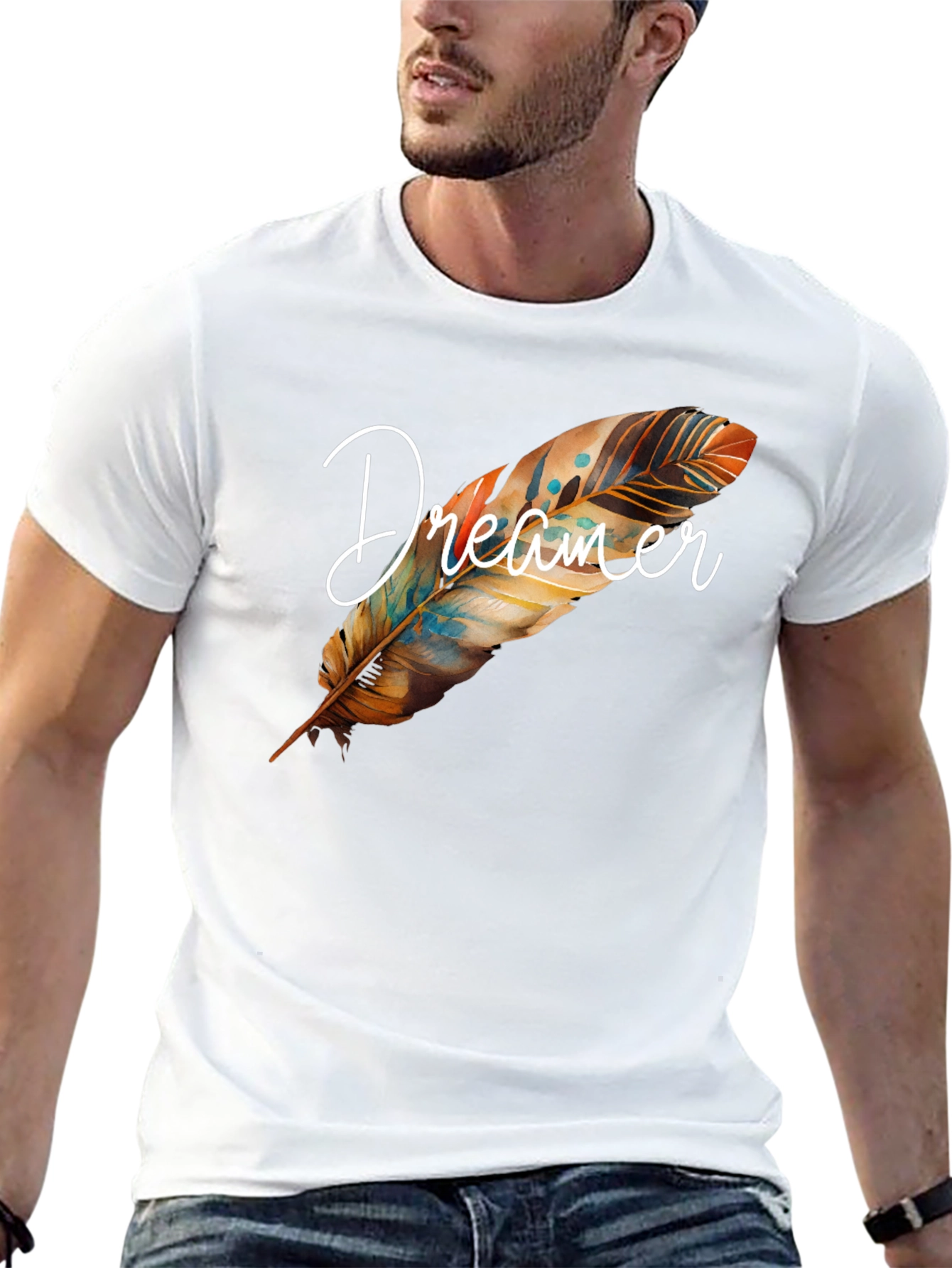 Dreamer Feather Graphic T-Shirt - 13