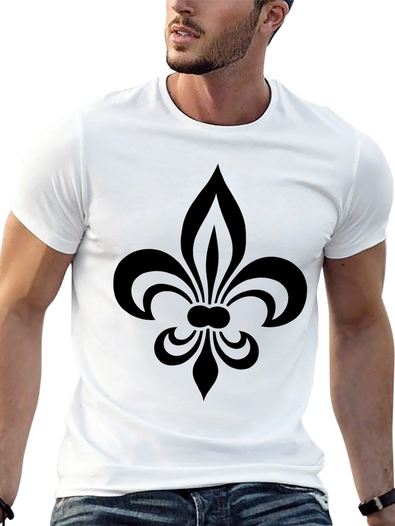 Black Black Fleur-de-lis Graphic Tee - Casual Comfort view 13