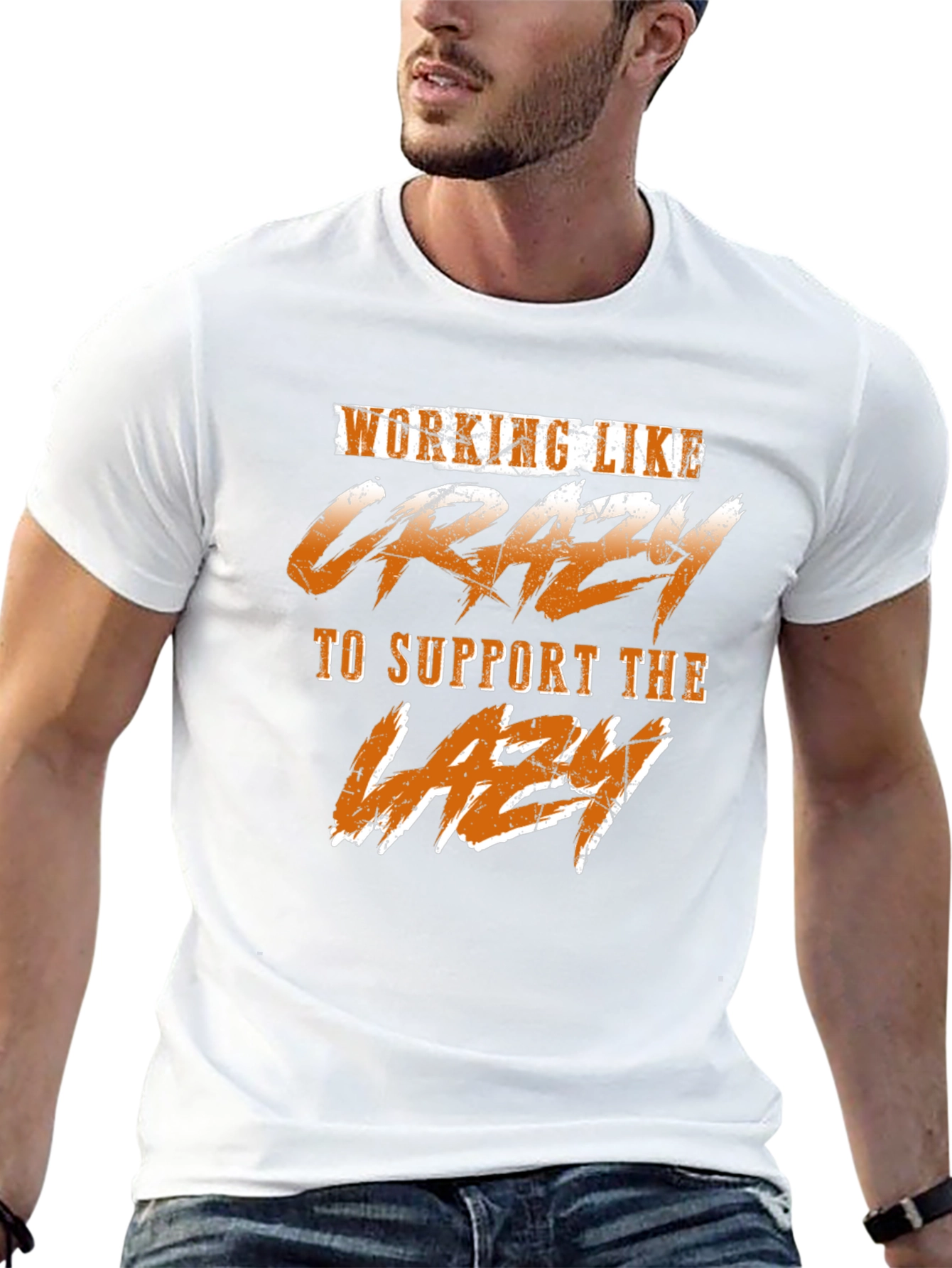 Black Working Like Crazy T-Shirt - Funny Graphic Tee view 13