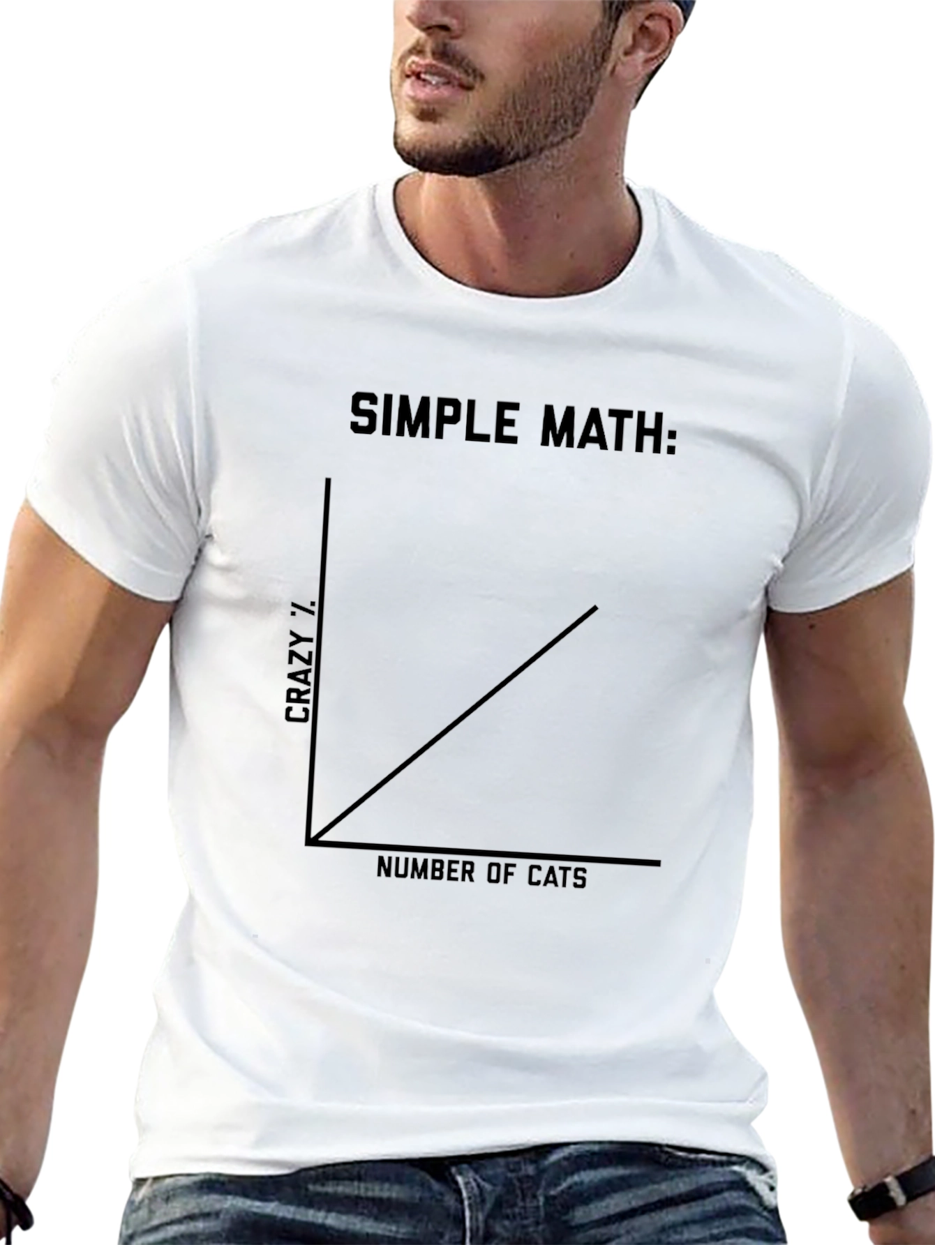 Black Crazy Cat Lady Math Graphic Tee - Unisex T-Shirt view 13
