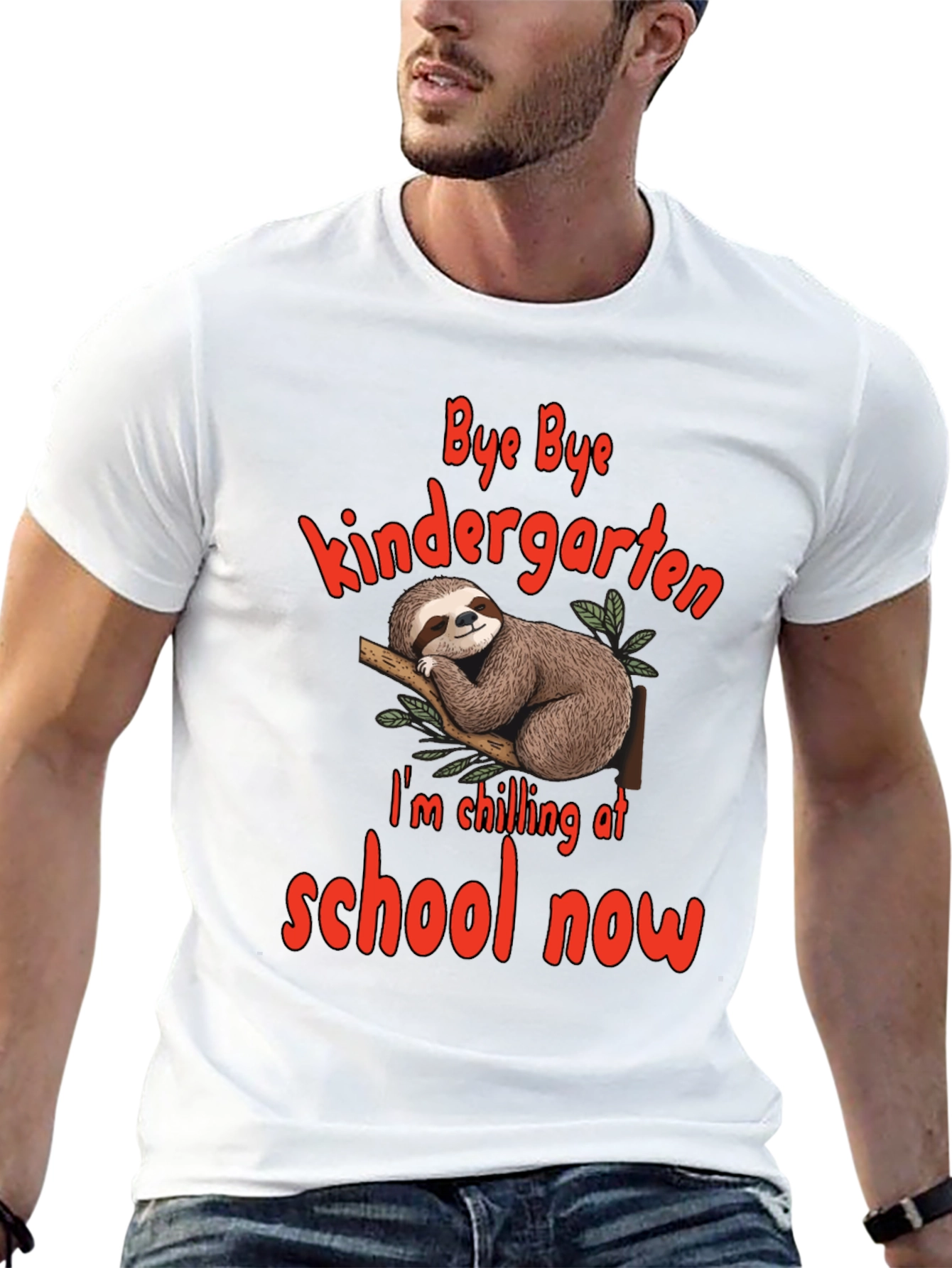 Black Bye Bye Kindergarten Sloth T-Shirt view 13