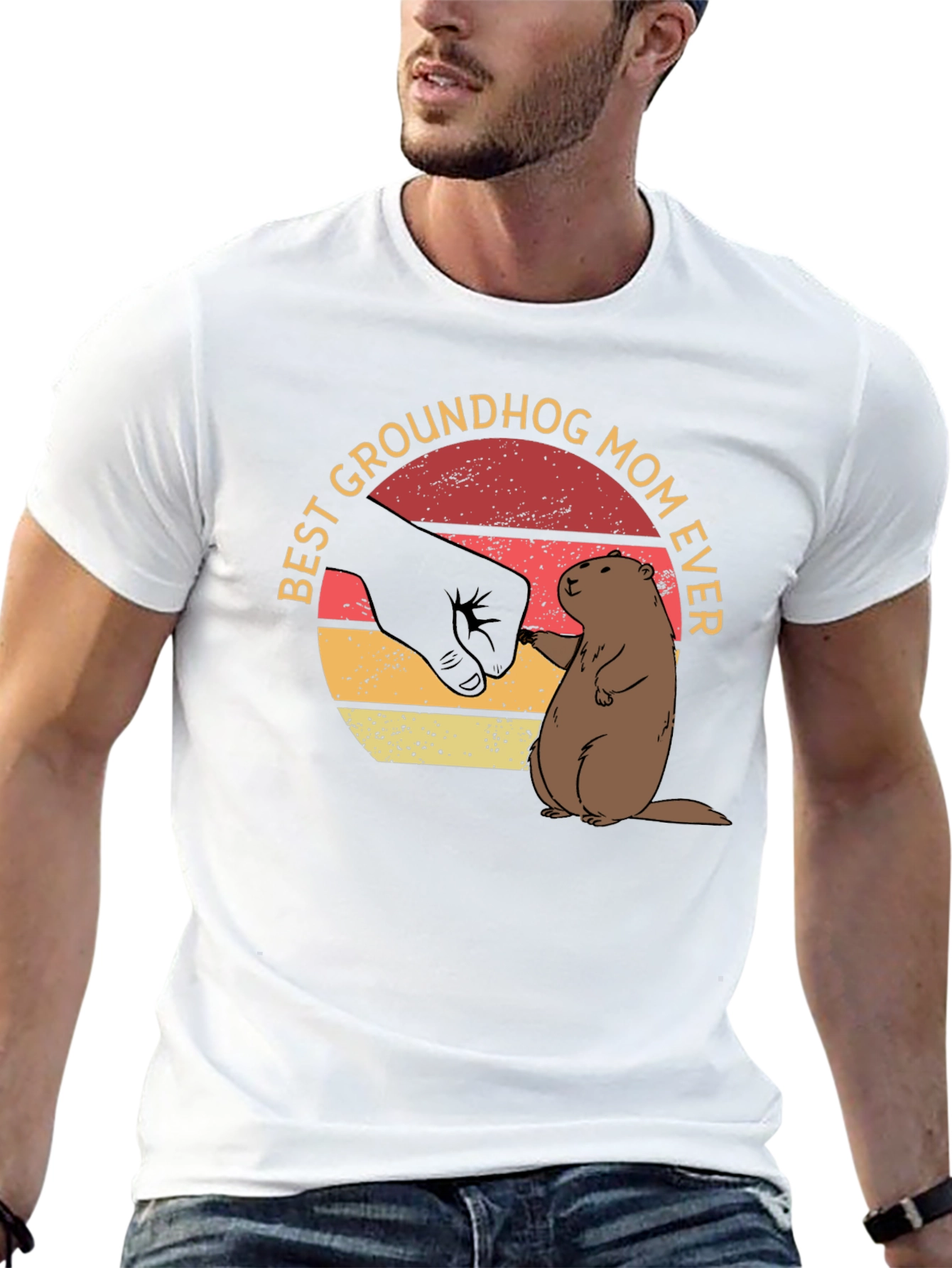 Black Best Groundhog Mom Ever T-Shirt view 13