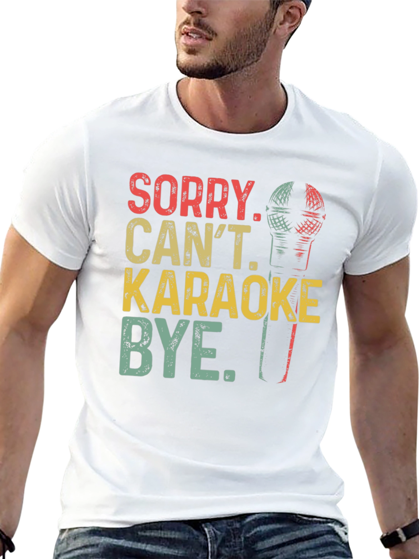 Black Sorry Can't Karaoke T-Shirt view 13