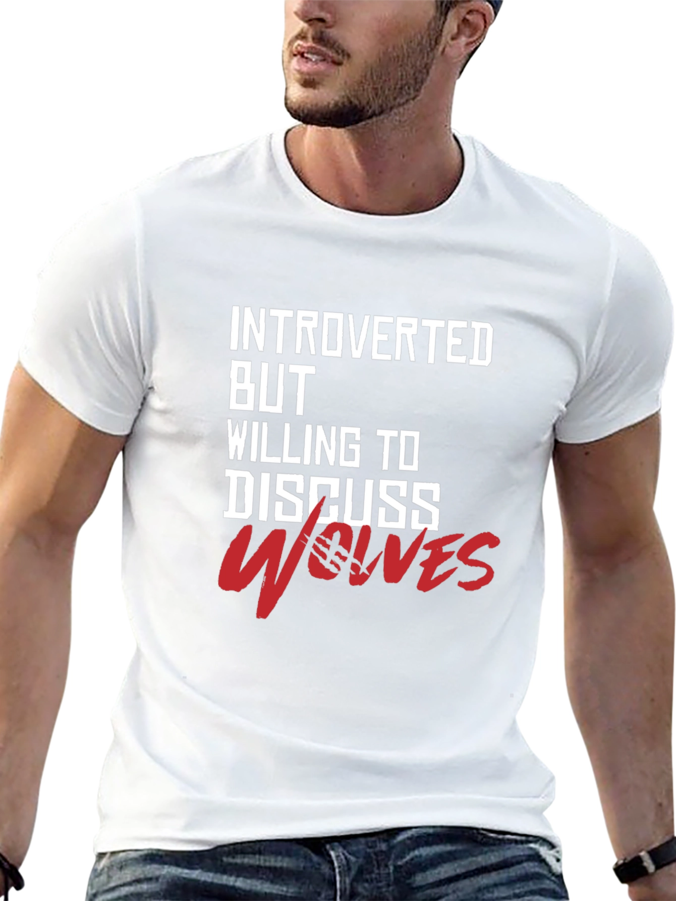 Black Introverted Wolves Graphic Tee - Soft Cotton Blend view 13