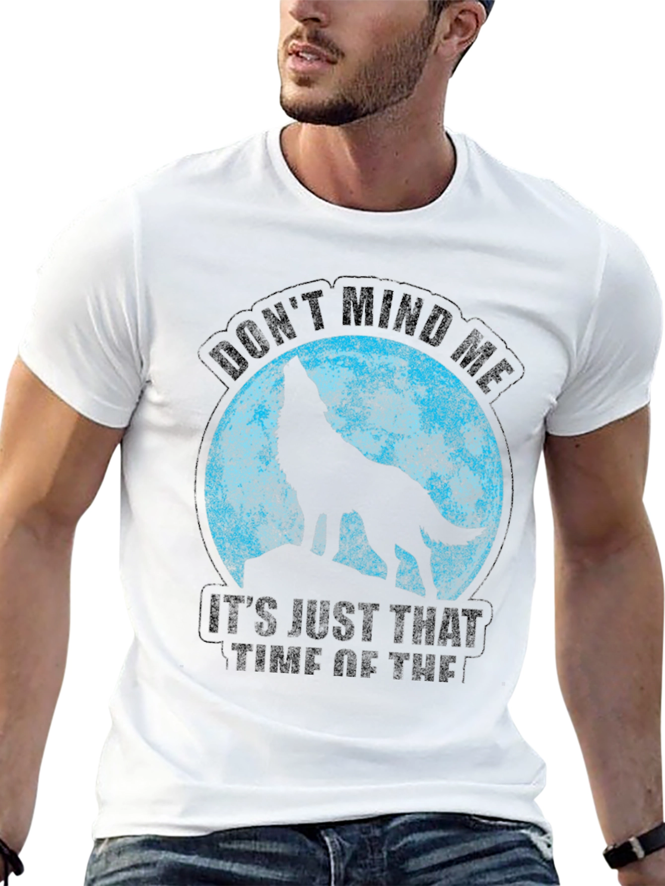 Black Wolf Moon T-Shirt - Don't Mind Me Funny Tee view 13
