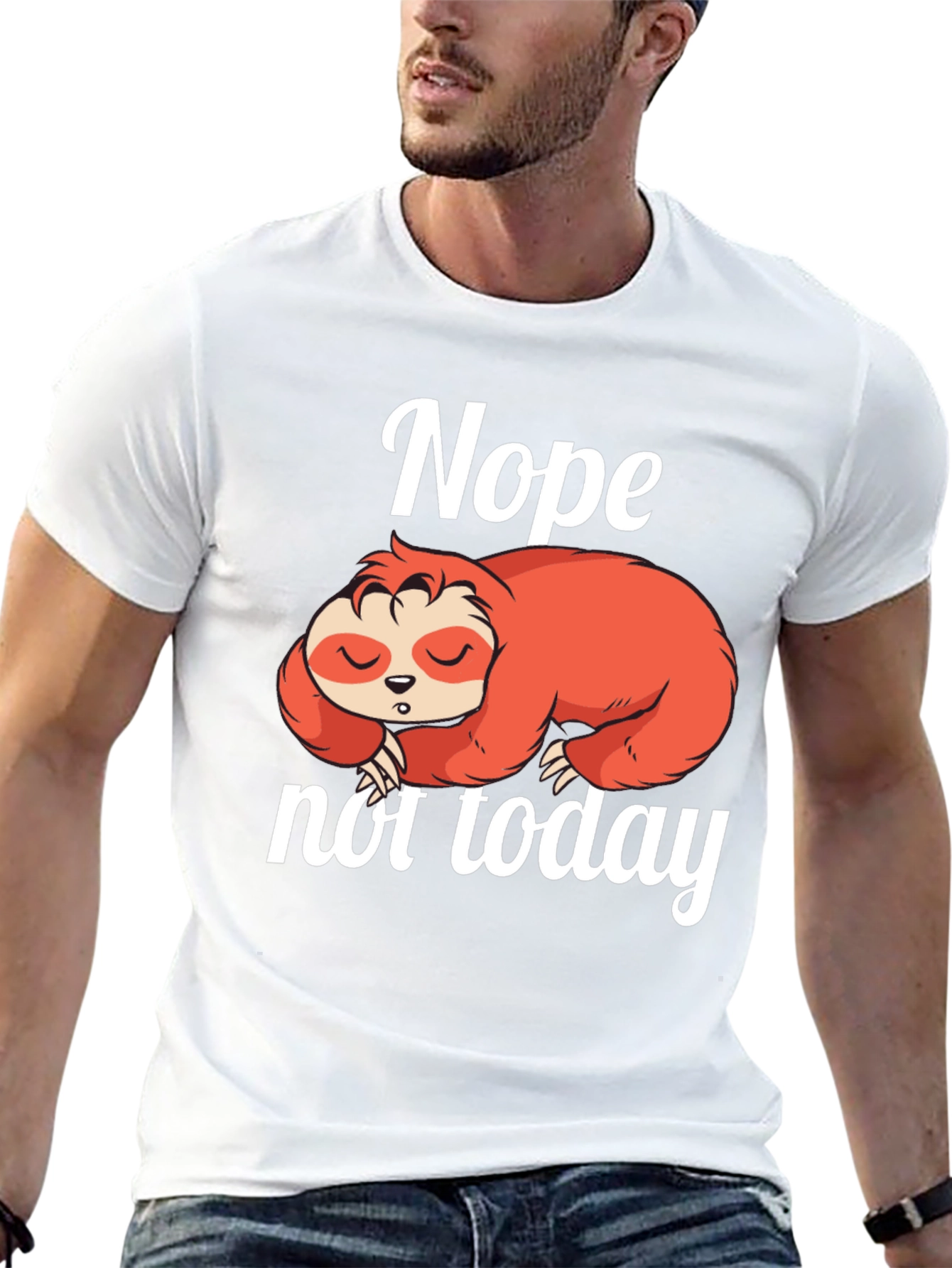 Black Nope Not Today Sloth Graphic Tee - Lazy Day T-Shirt view 13