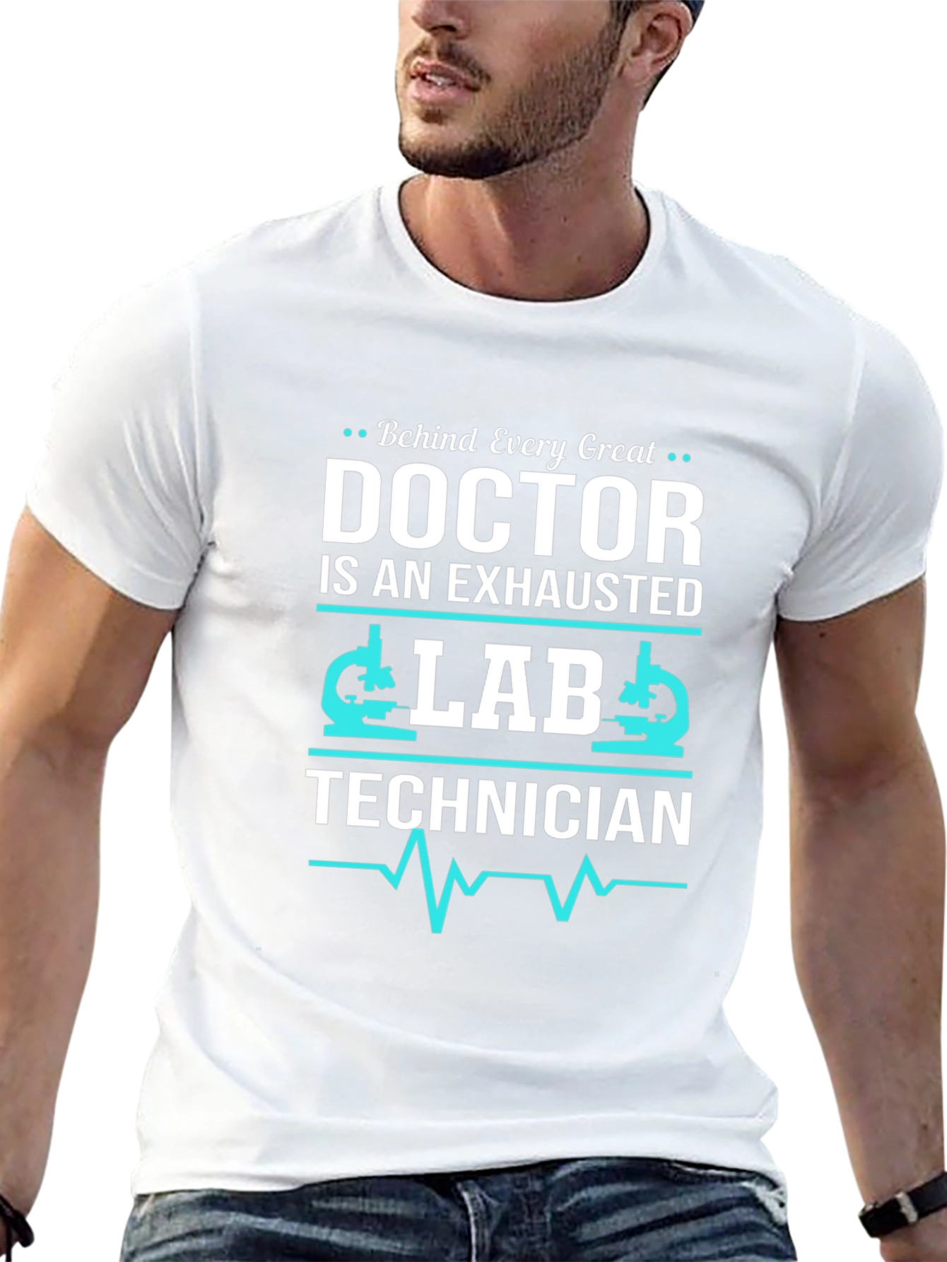 Black Exhausted Lab Tech T-Shirt - Funny Doctor Medical Tee view 13
