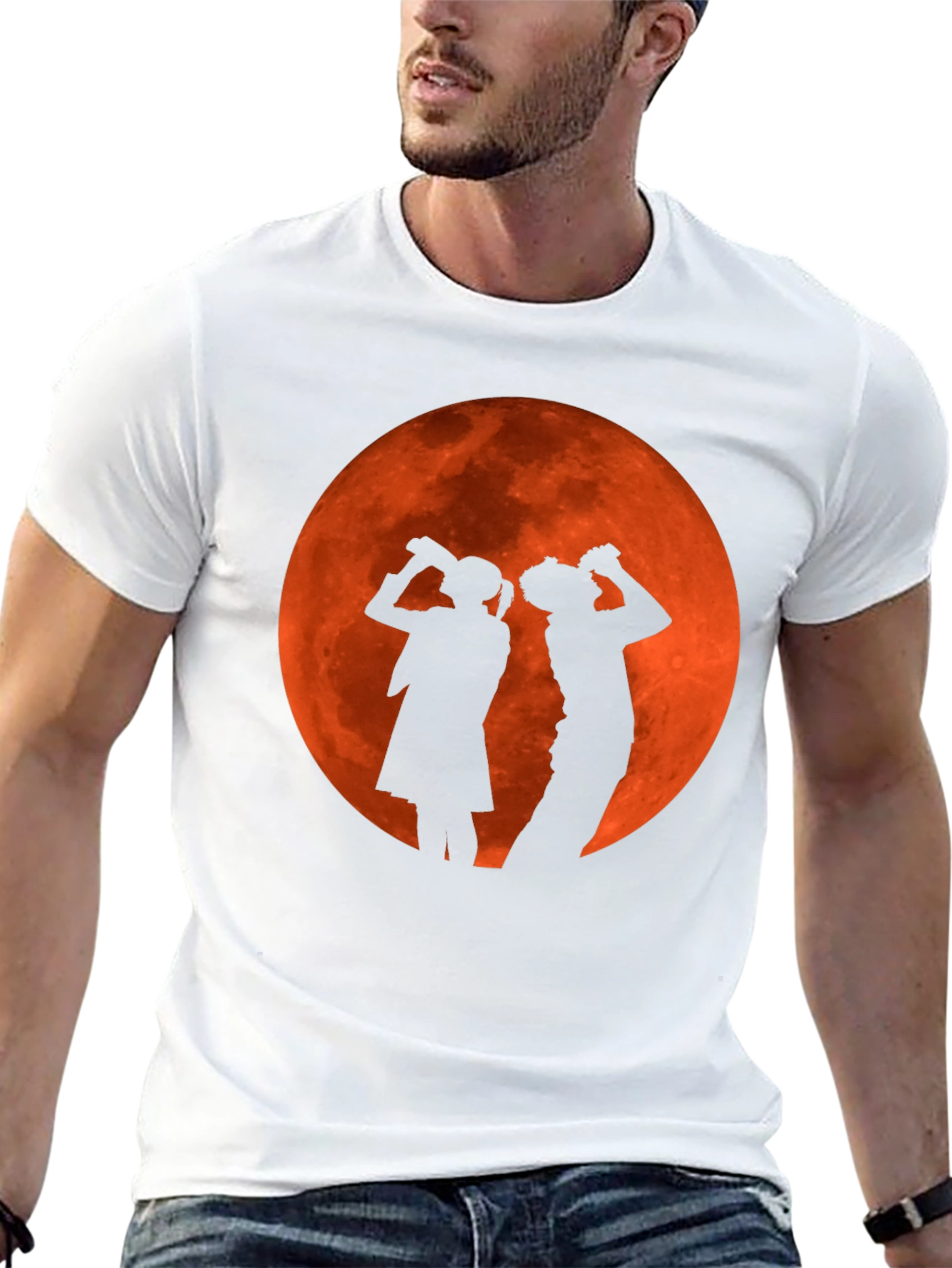 Black Silhouette Moon Drinking T-Shirt view 13