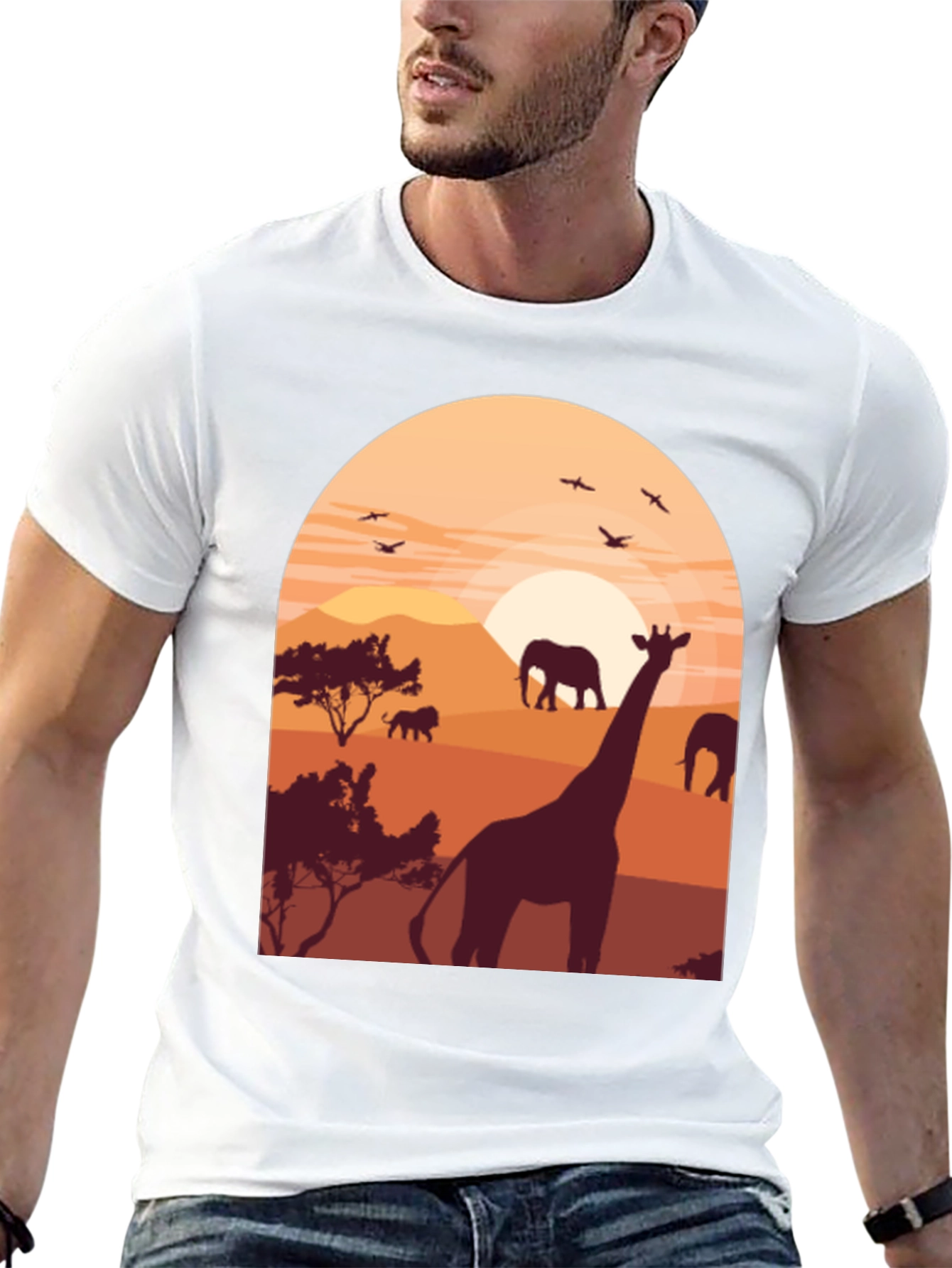 Black Safari Sunset Graphic Tee - Black view 13