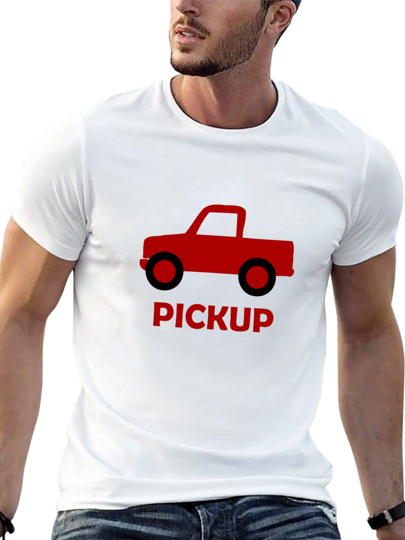 Black Pickup Truck Graphic Tee - Black Cotton view 13