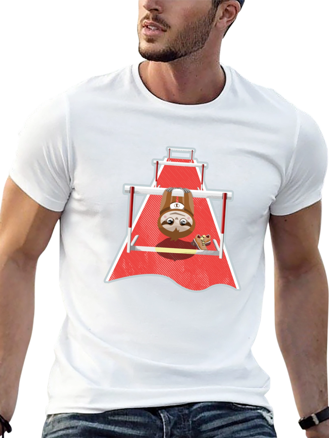 Black Sloth Gymnast T-Shirt - Funny Workout Tee view 13