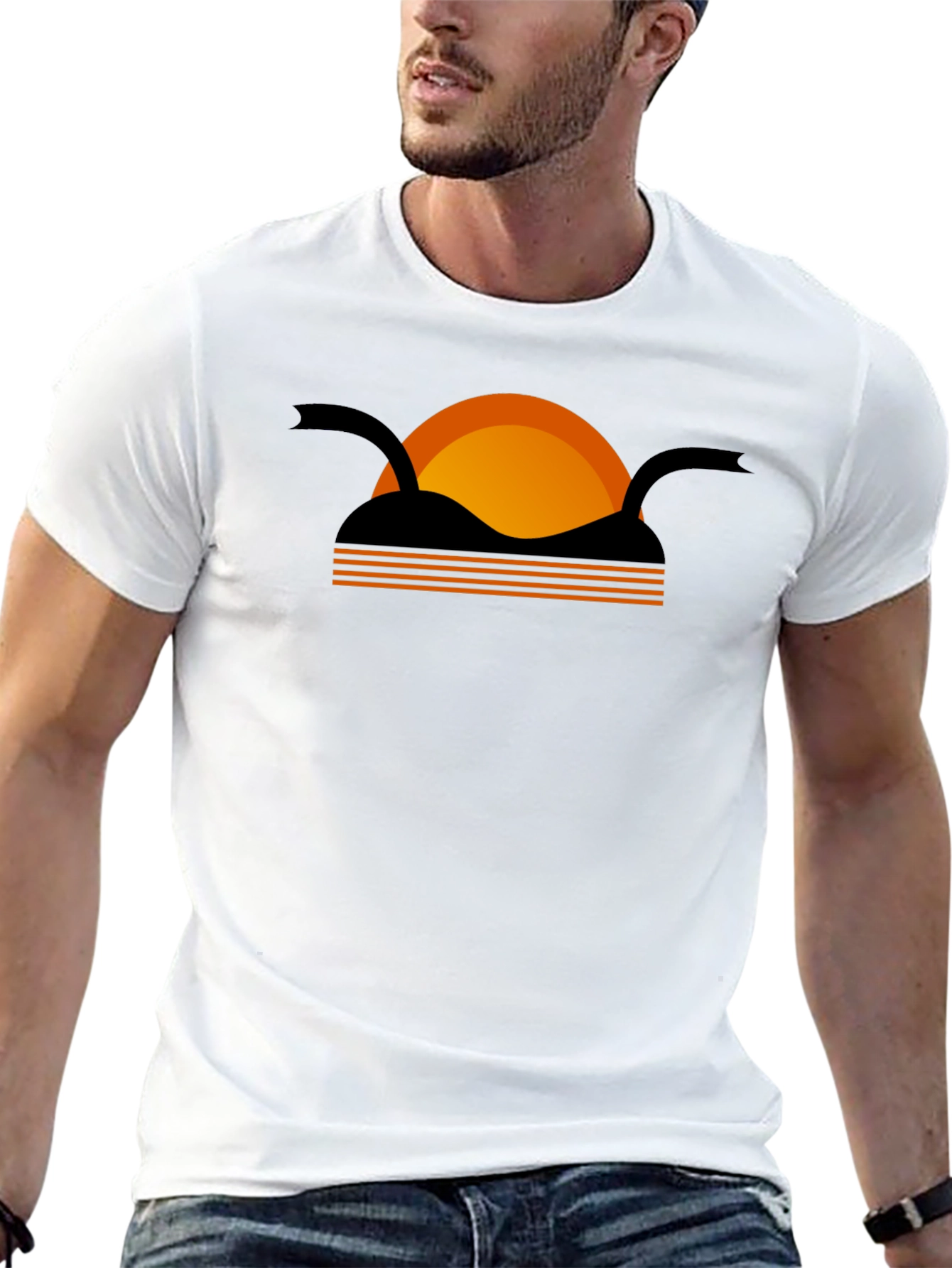 Black Retro Sunset T-Shirt view 13