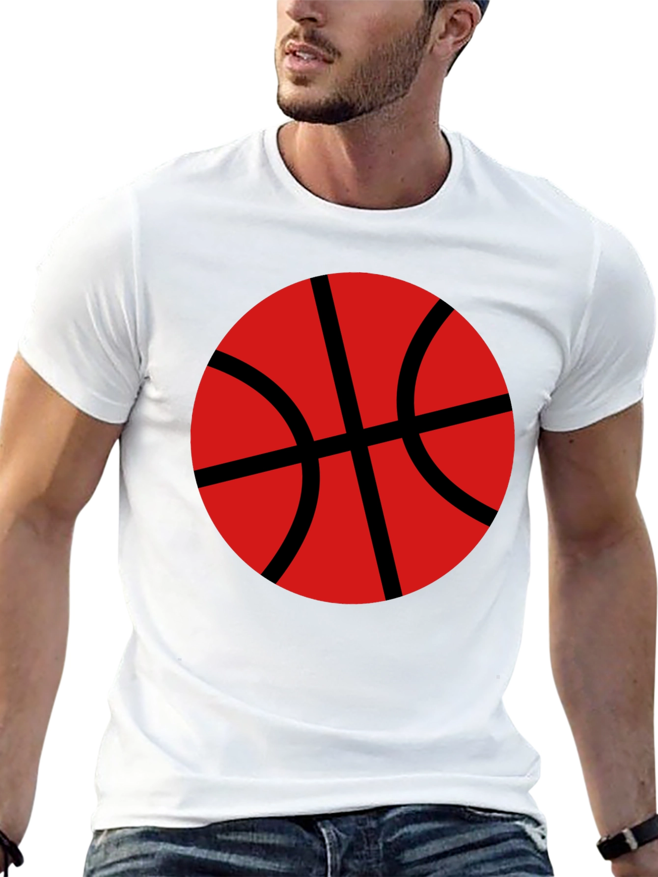 Black Basketball Graphic T-Shirt - Black Cotton Tee view 13
