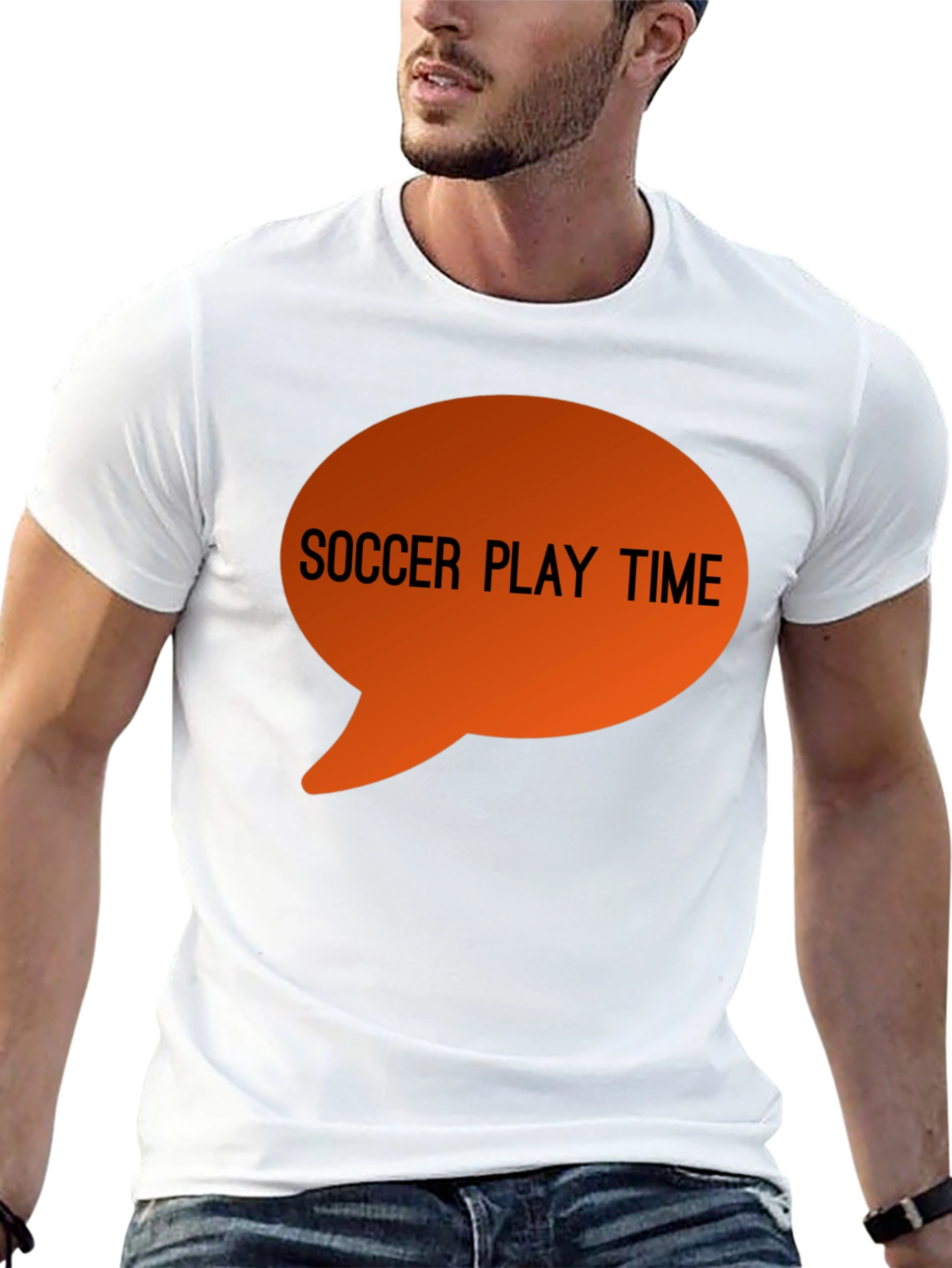 Black Soccer Play Time Graphic Tee - Black Cotton T-Shirt view 13