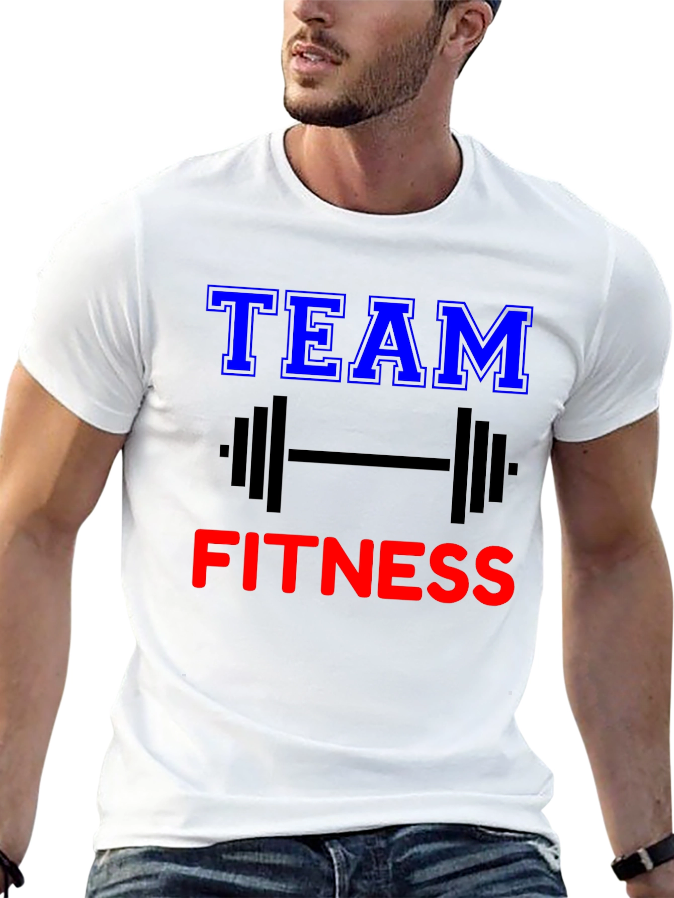 Black Team Fitness Graphic Tee - Gym Workout Shirt view 13