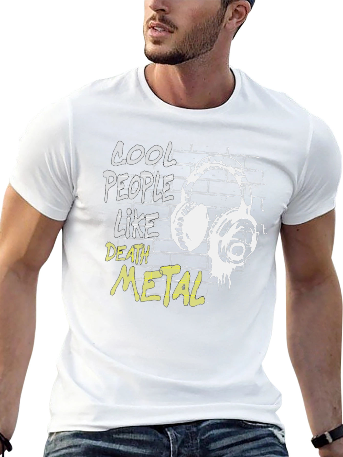 Black Cool People Like Death Metal Graphic T-Shirt view 13