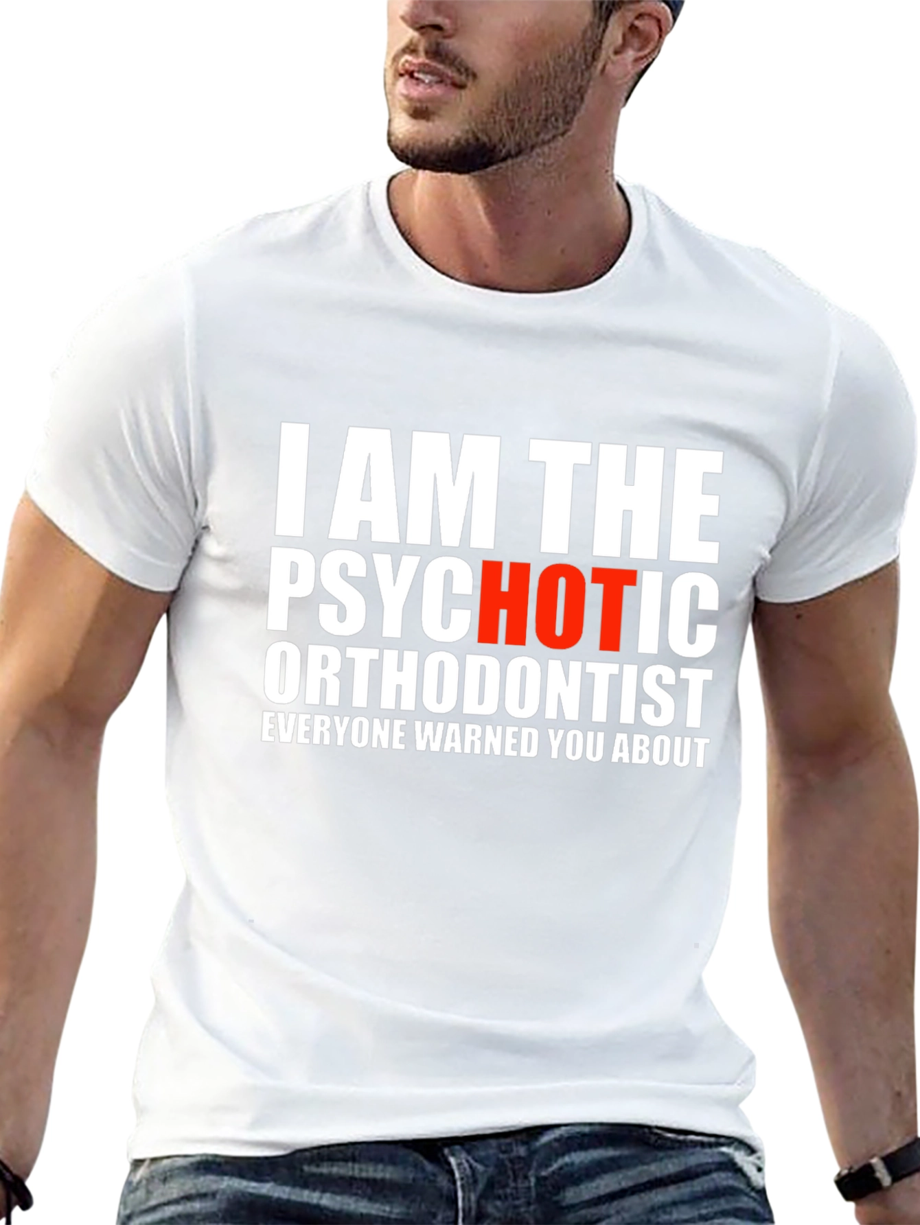 Black Psychotic Orthodontist T-Shirt - Funny Dentist Tee view 13