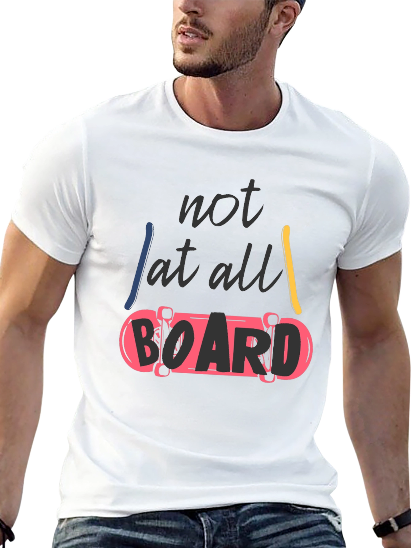 Black Not At All Board Skateboard T-Shirt view 13