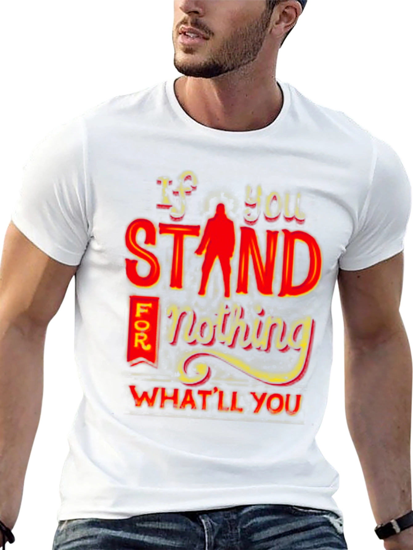 Black If You Stand For Nothing T-Shirt view 13