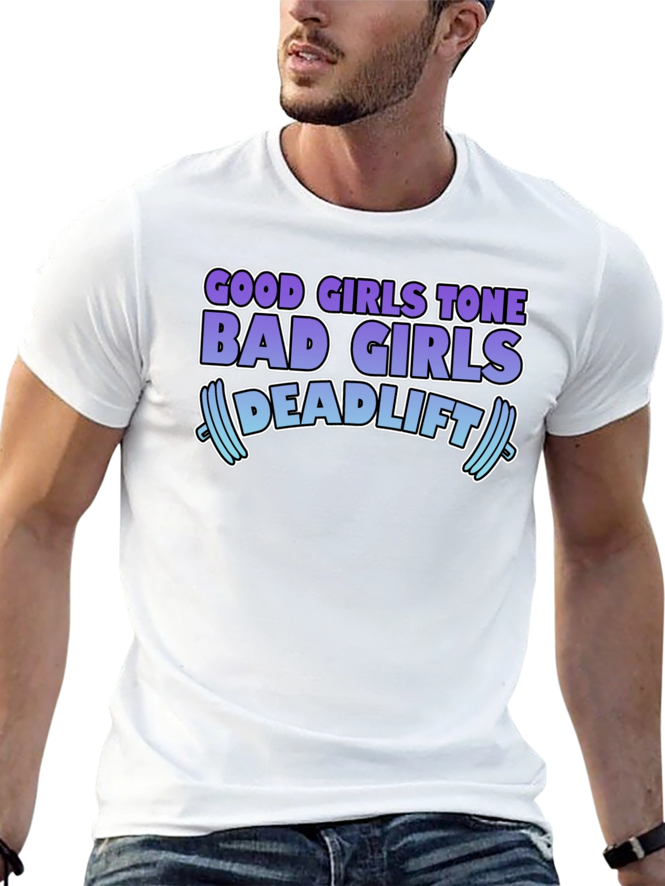 Black Funny Gym Workout T-Shirt Good Girls Tone Bad Girls Deadlift view 13