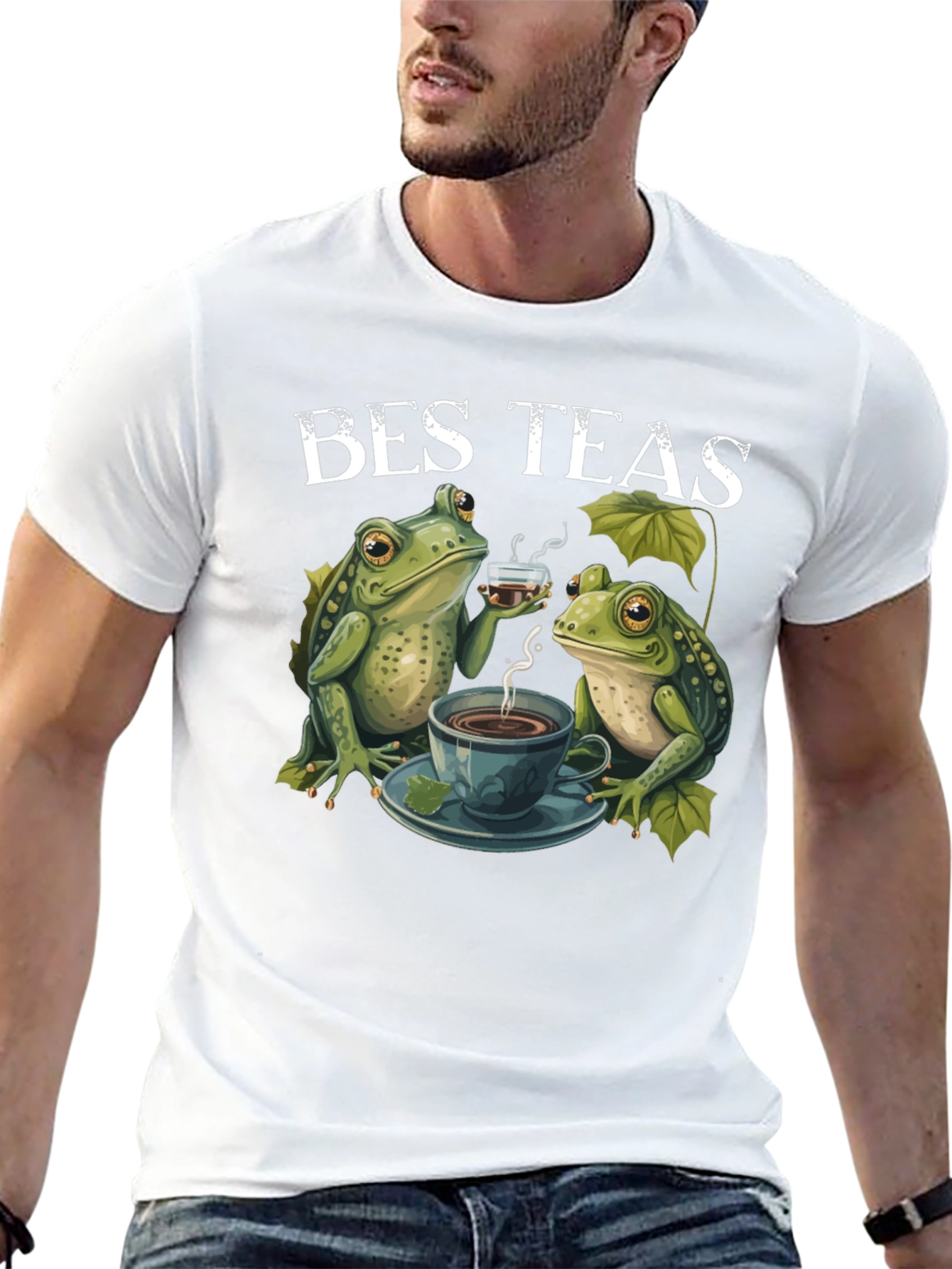 Black Bes Teas Frog T-Shirt - Quirky Tea Lovers Tee view 13