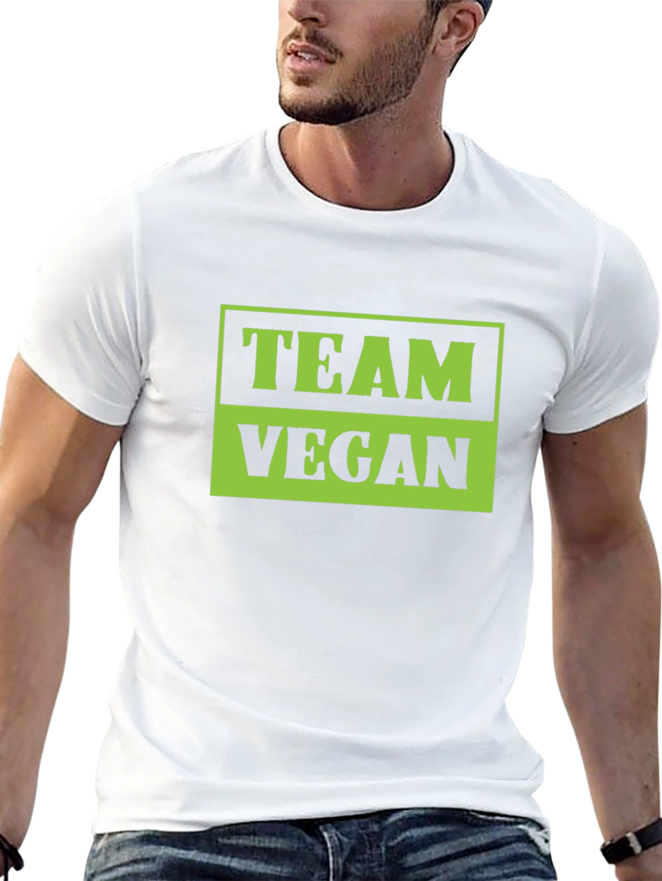 Black Team Vegan Graphic Tee - Black view 13