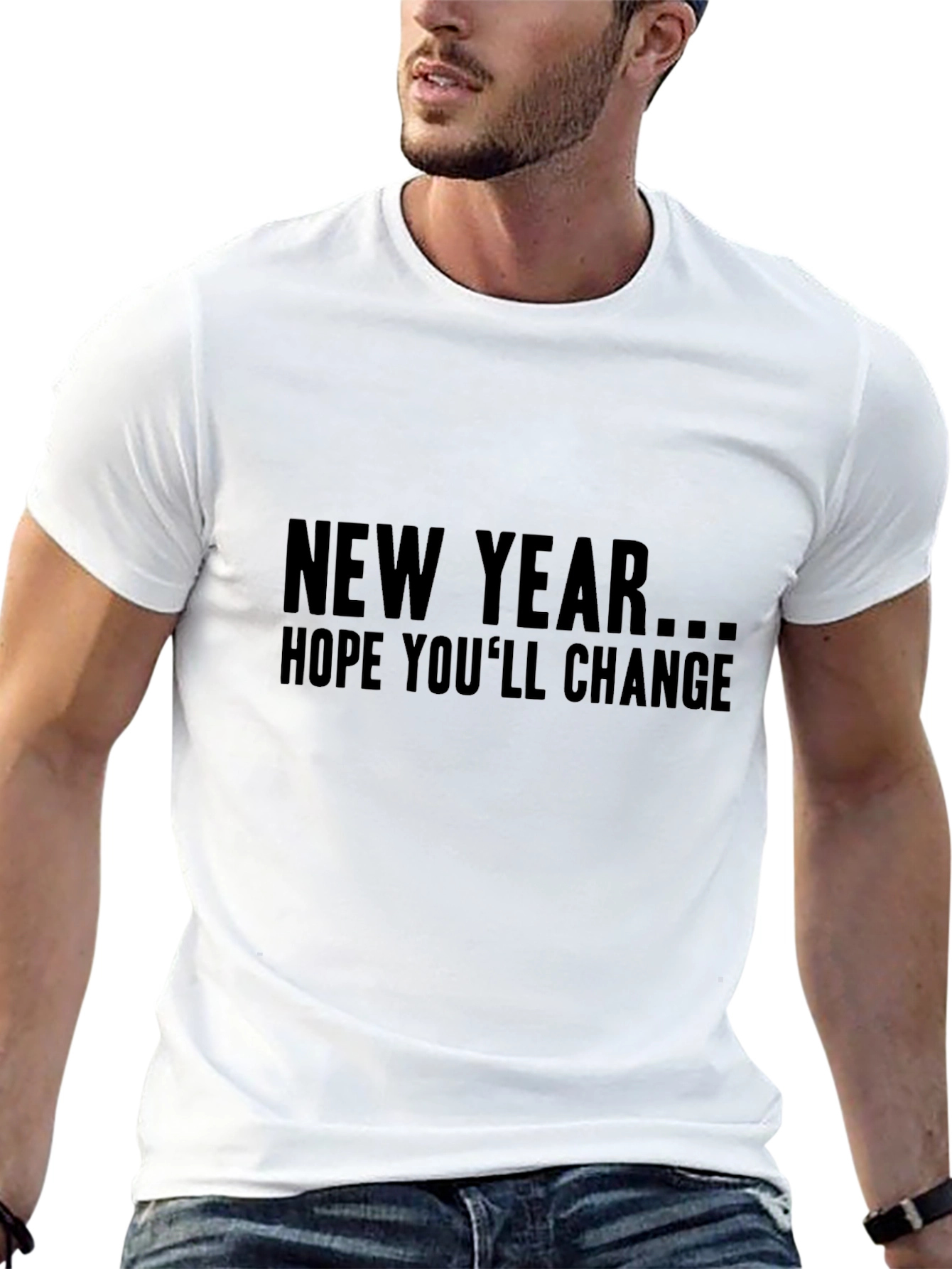 Black New Year Change Sarcastic Graphic Tee view 13