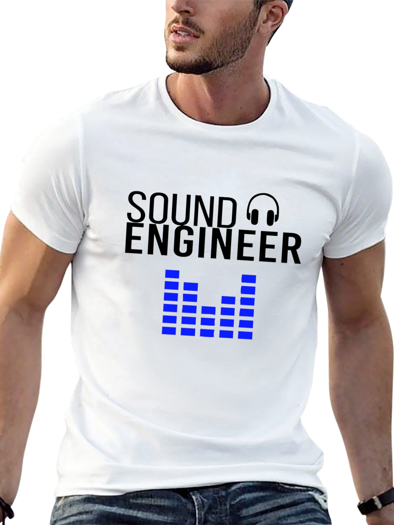 Black Sound Engineer Graphic Tee view 13