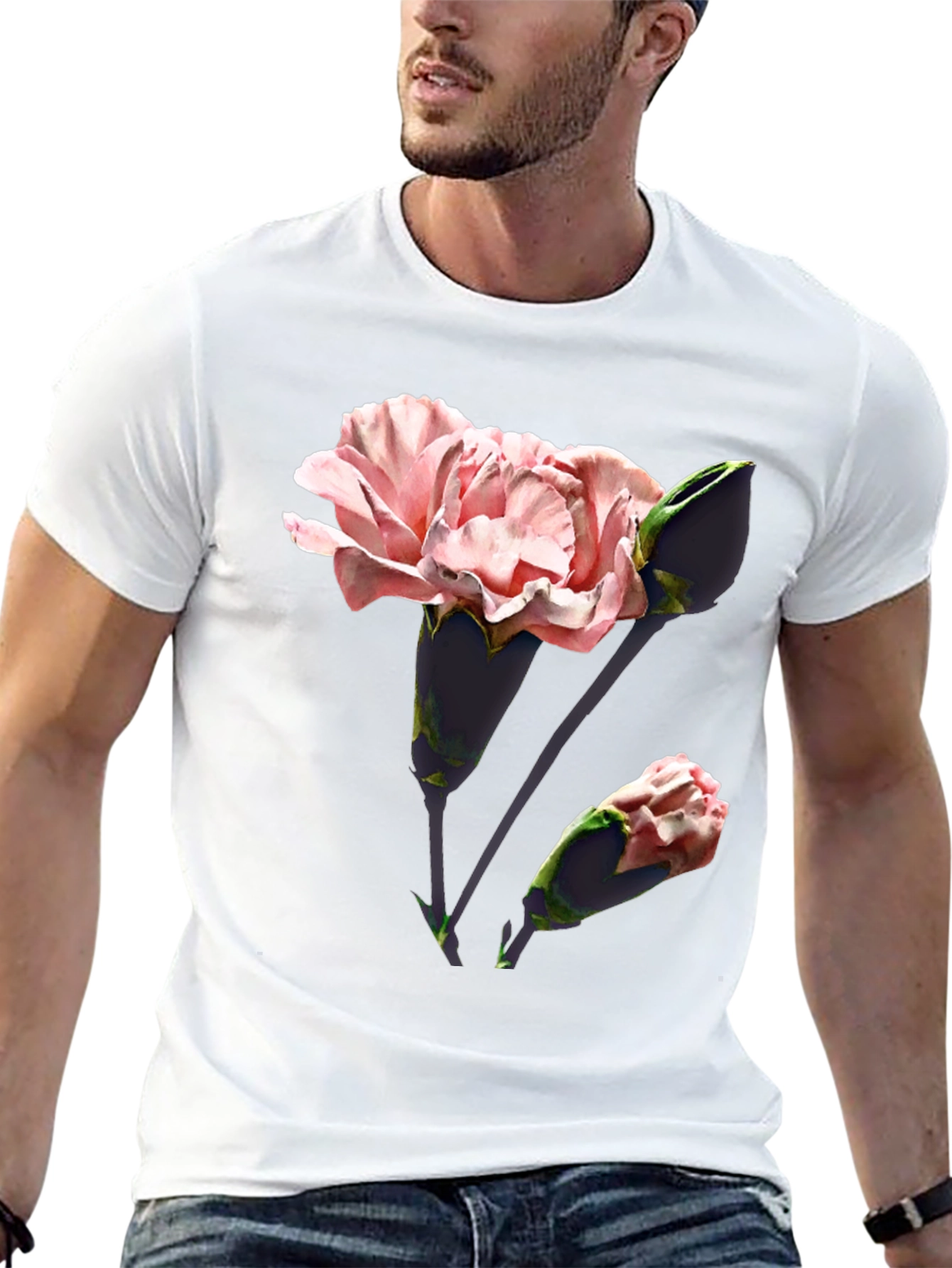 Black Floral Print T-Shirt - Stylish & Comfortable view 13