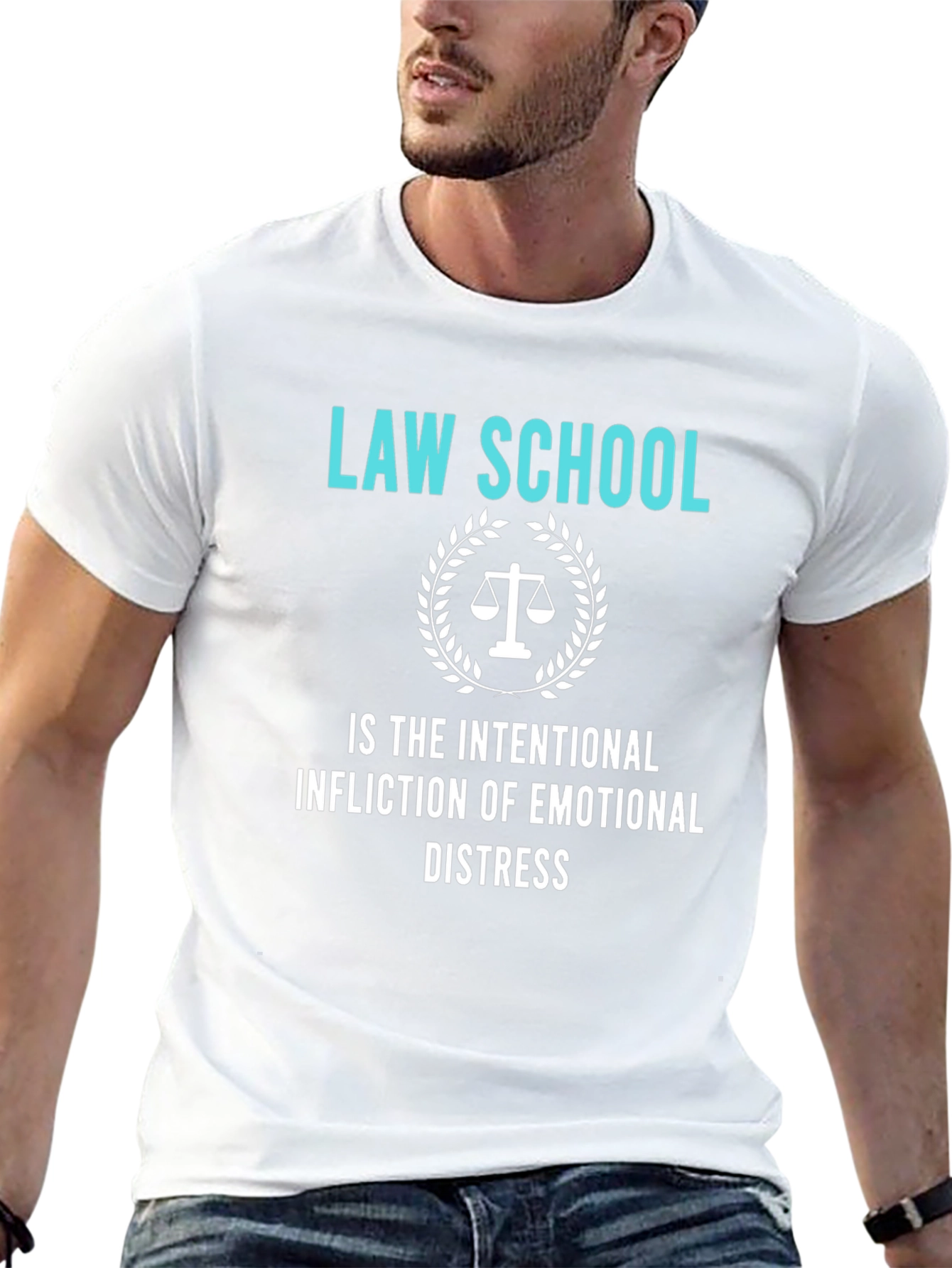 Black Law School Emotional Distress T-Shirt view 13