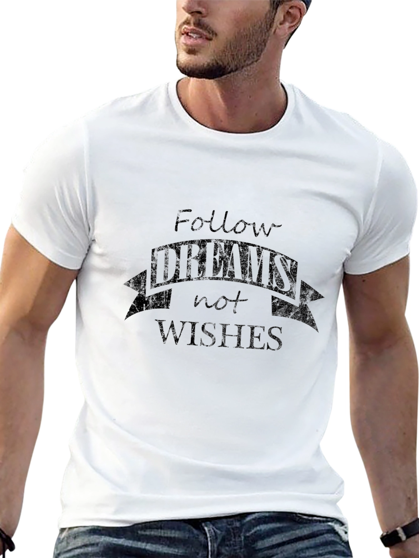 Black Follow Your Dreams Graphic Tee - Men's Black T-Shirt view 13
