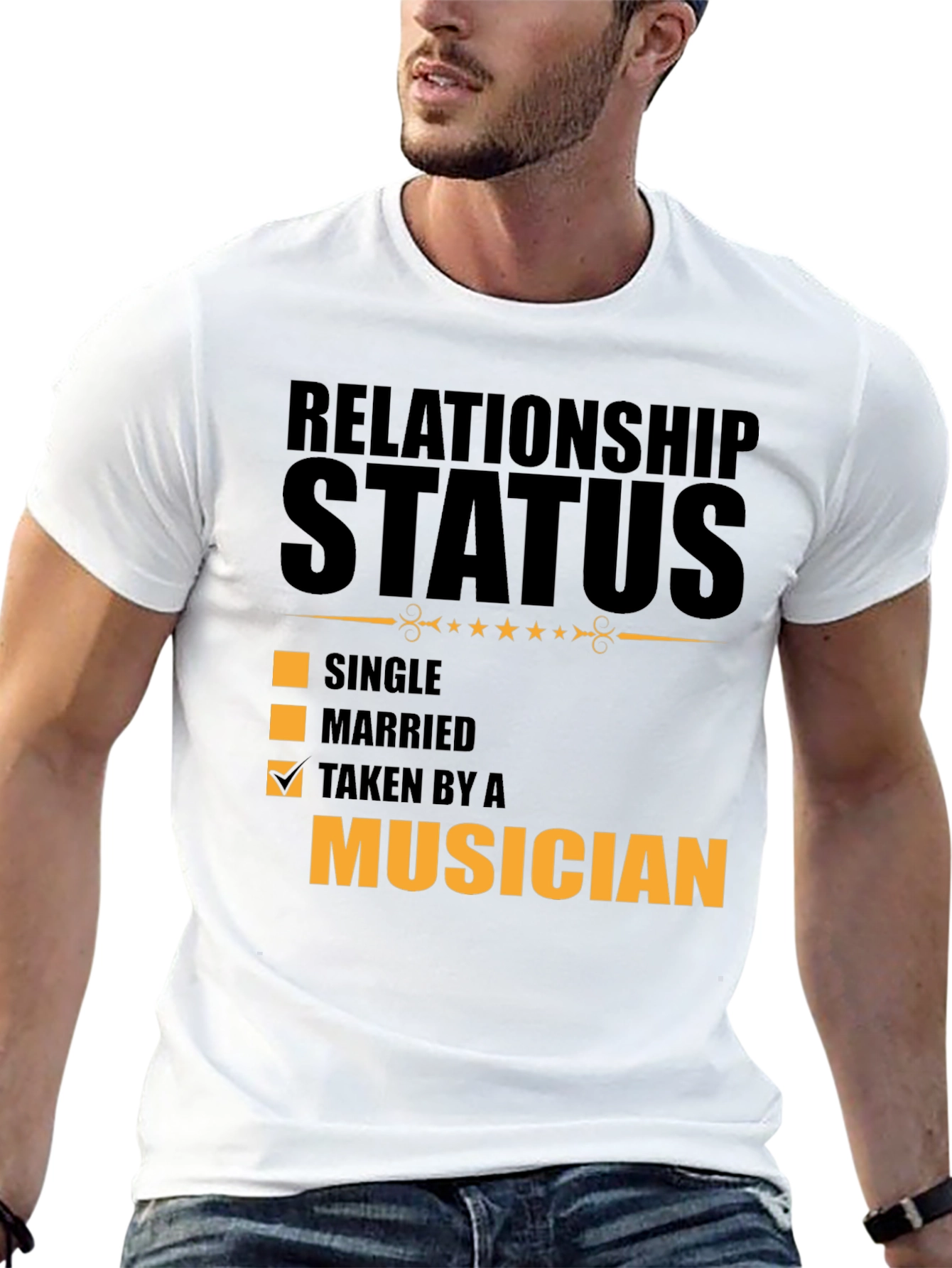 Black Taken By A Musician Relationship Status Graphic Tee view 13