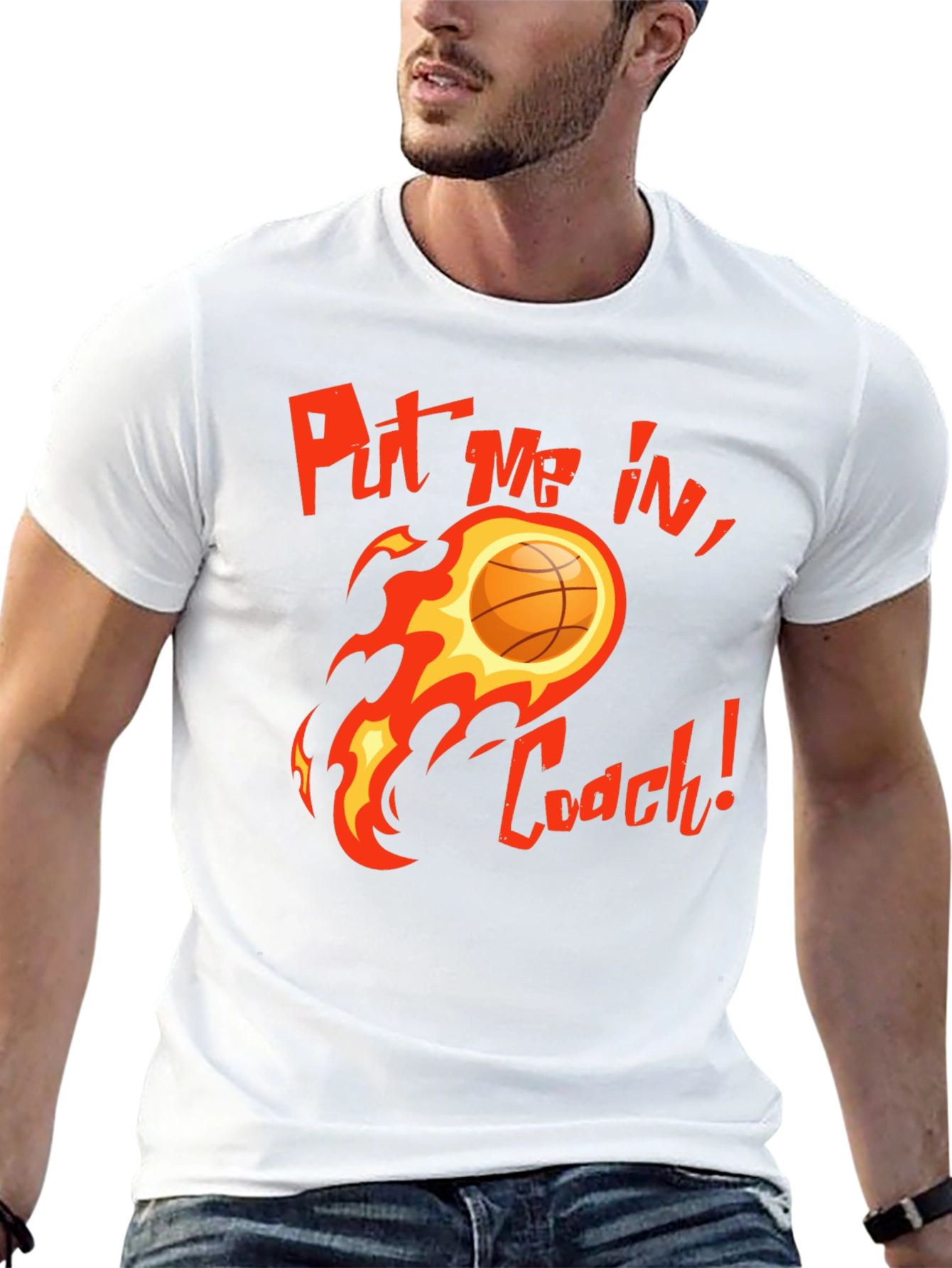 Black Put Me In, Coach! Basketball Graphic T-Shirt view 13