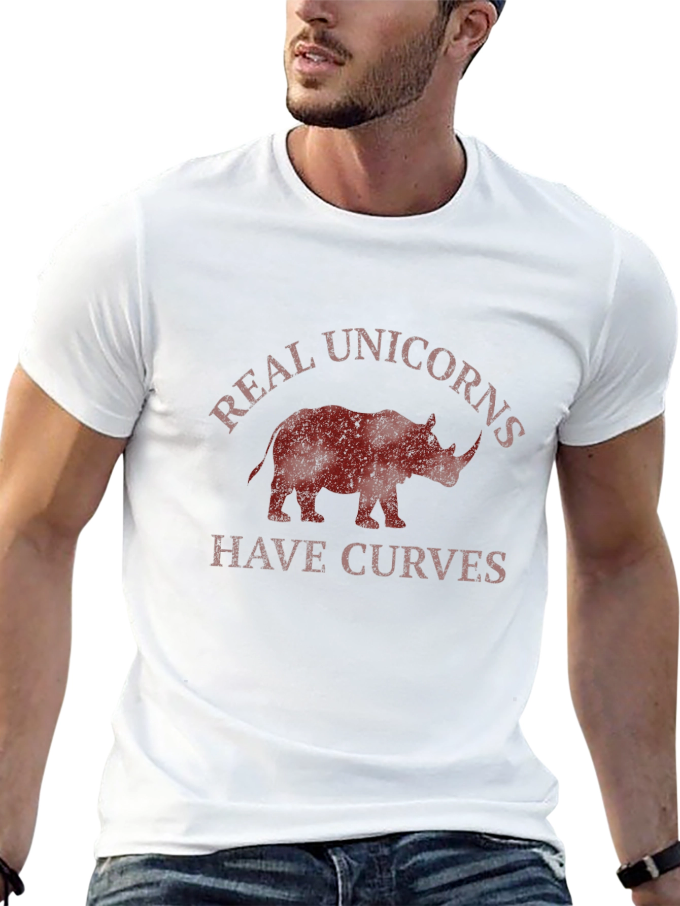 Black Real Unicorns Have Curves Men's Black T-Shirt view 13