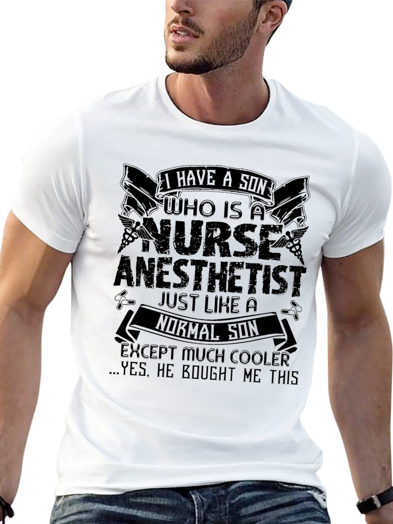 Black Nurse Anesthetist Son T-Shirt - Cool Gift for Proud Parent view 13