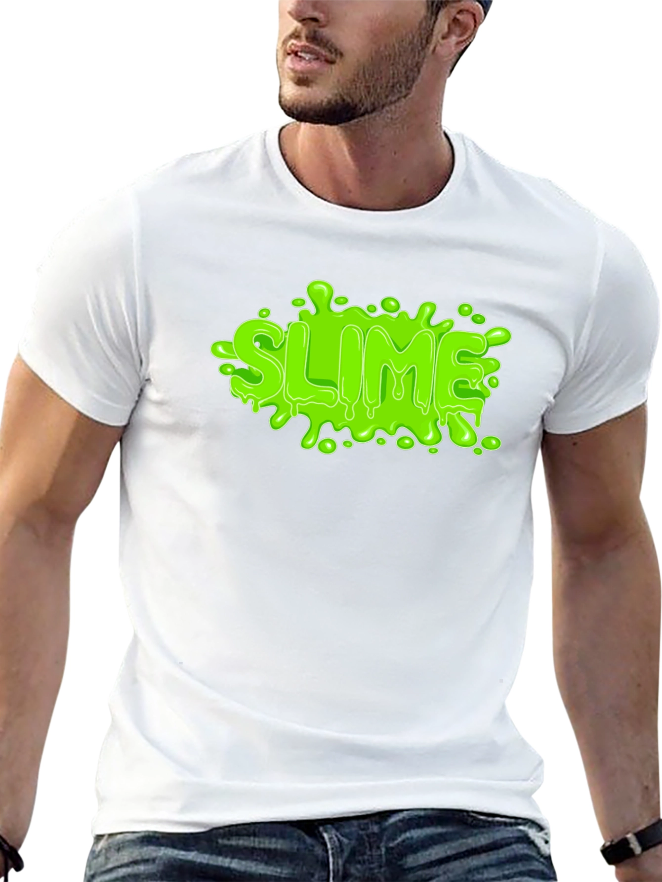 Black Green Slime Graphic Black T-Shirt view 13
