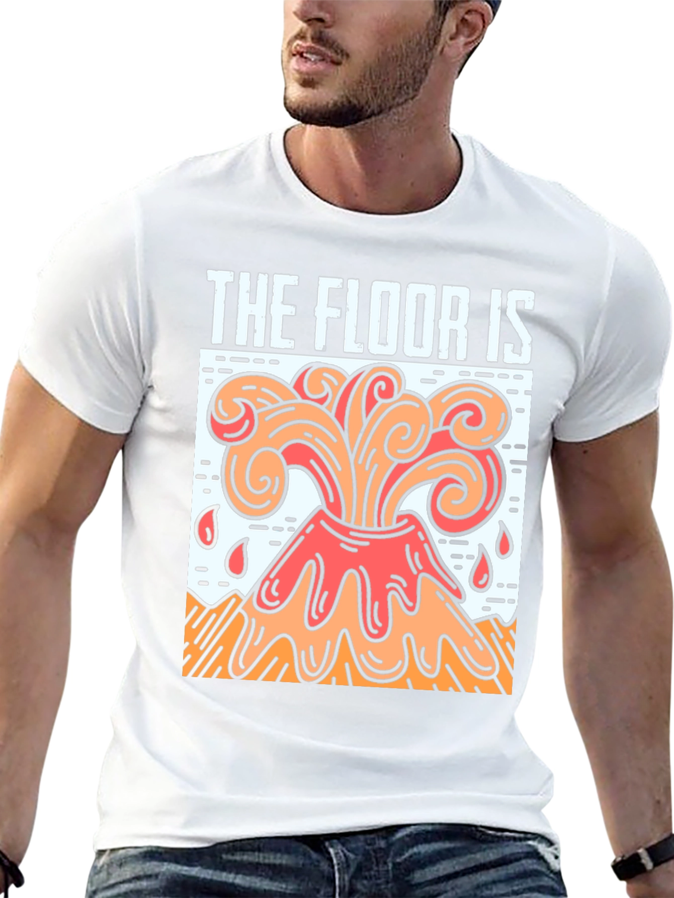 Black The Floor Is Lava Graphic T-Shirt view 13