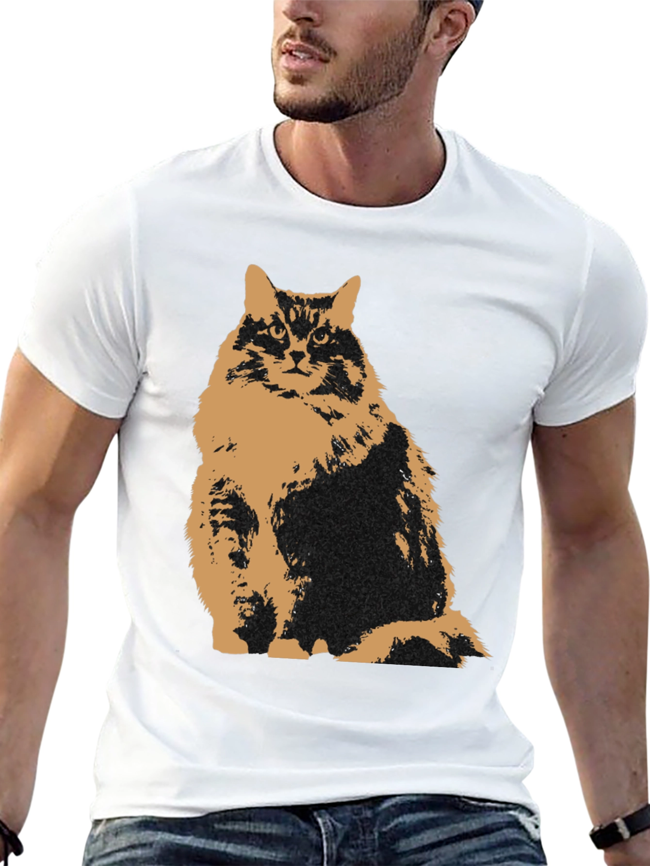 Black Cat Graphic Tee - Mens Black T-Shirt view 13