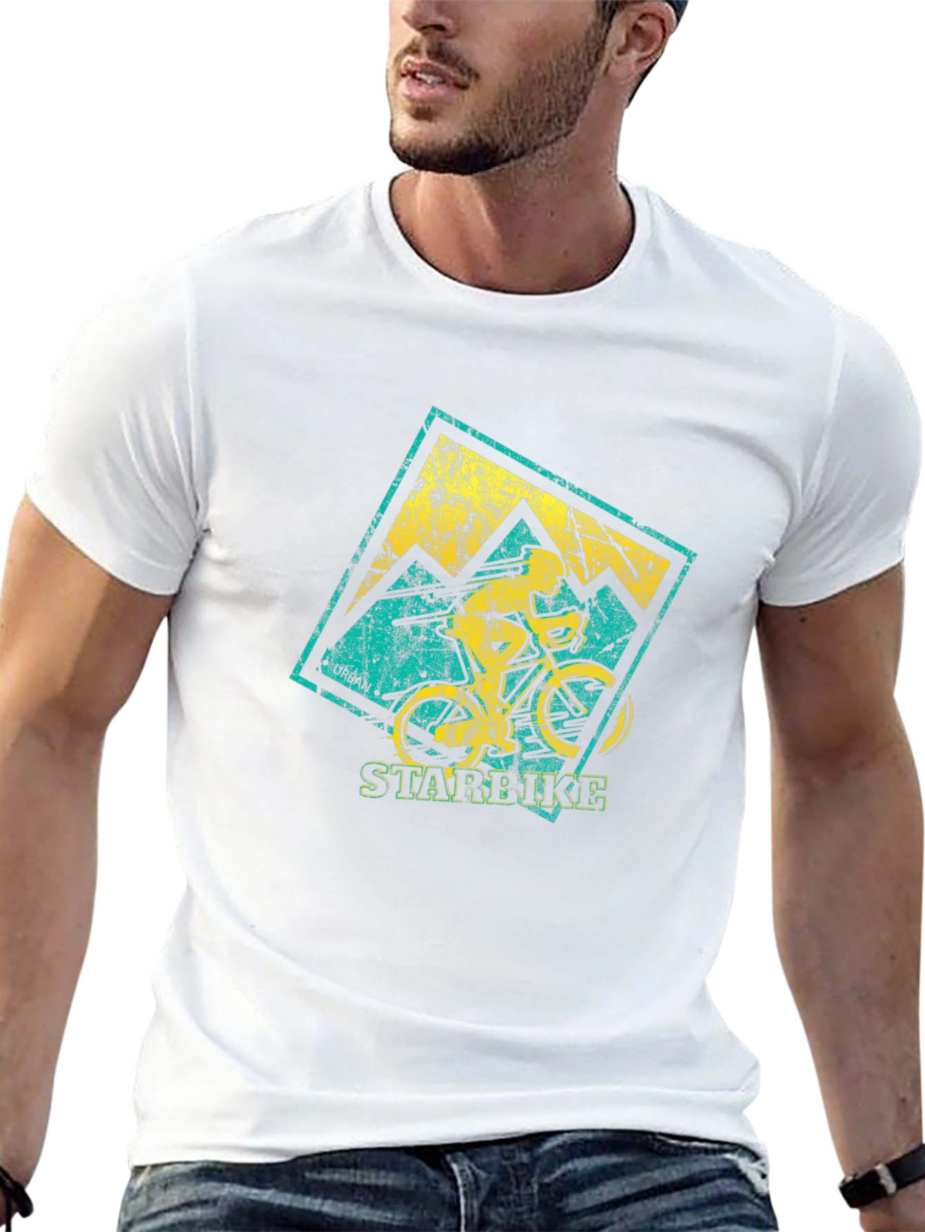 Black Mountain Biker Graphic T-Shirt - Starbike Design view 13