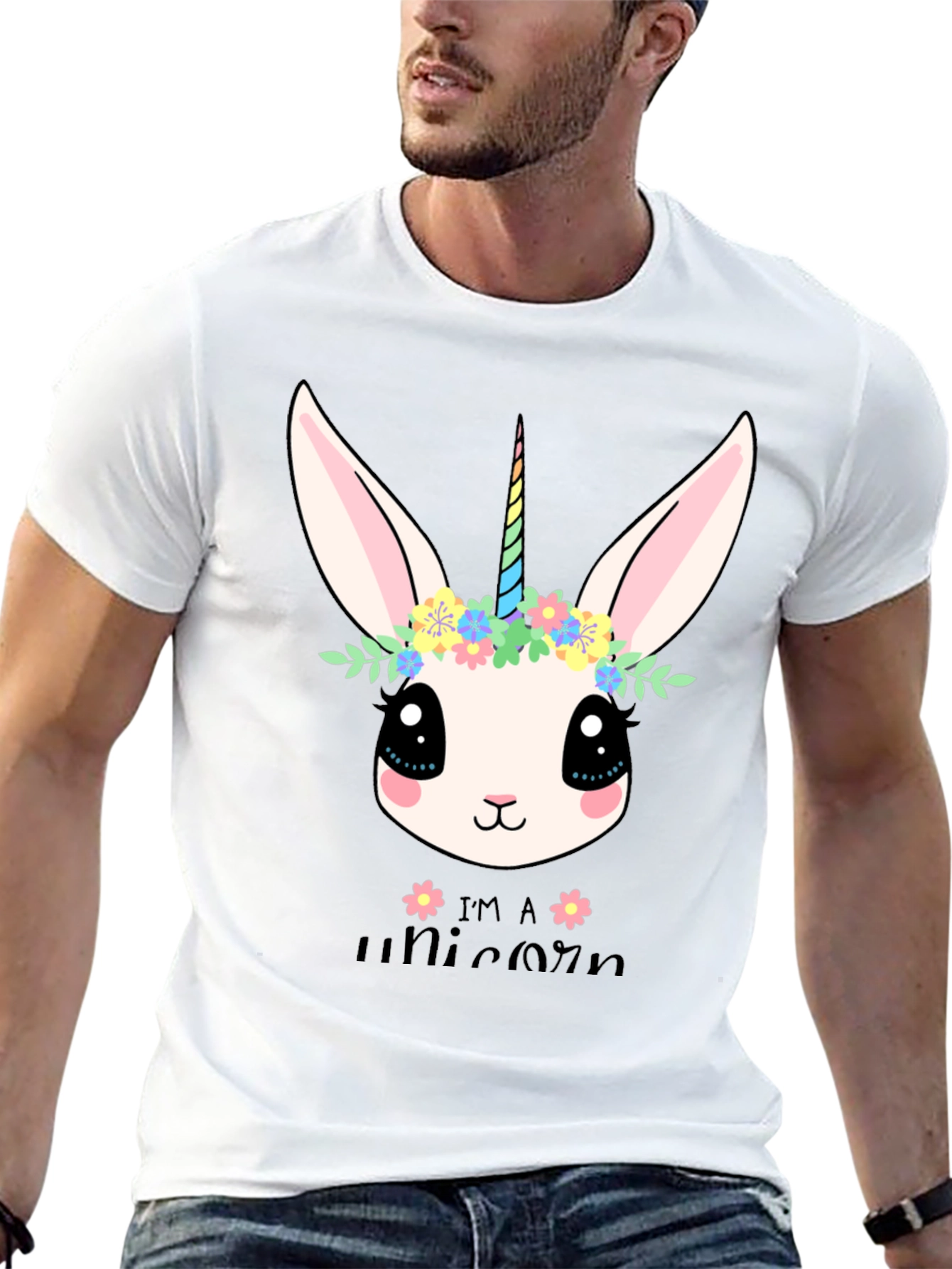 Black Unicorn Bunny Graphic Tee view 13