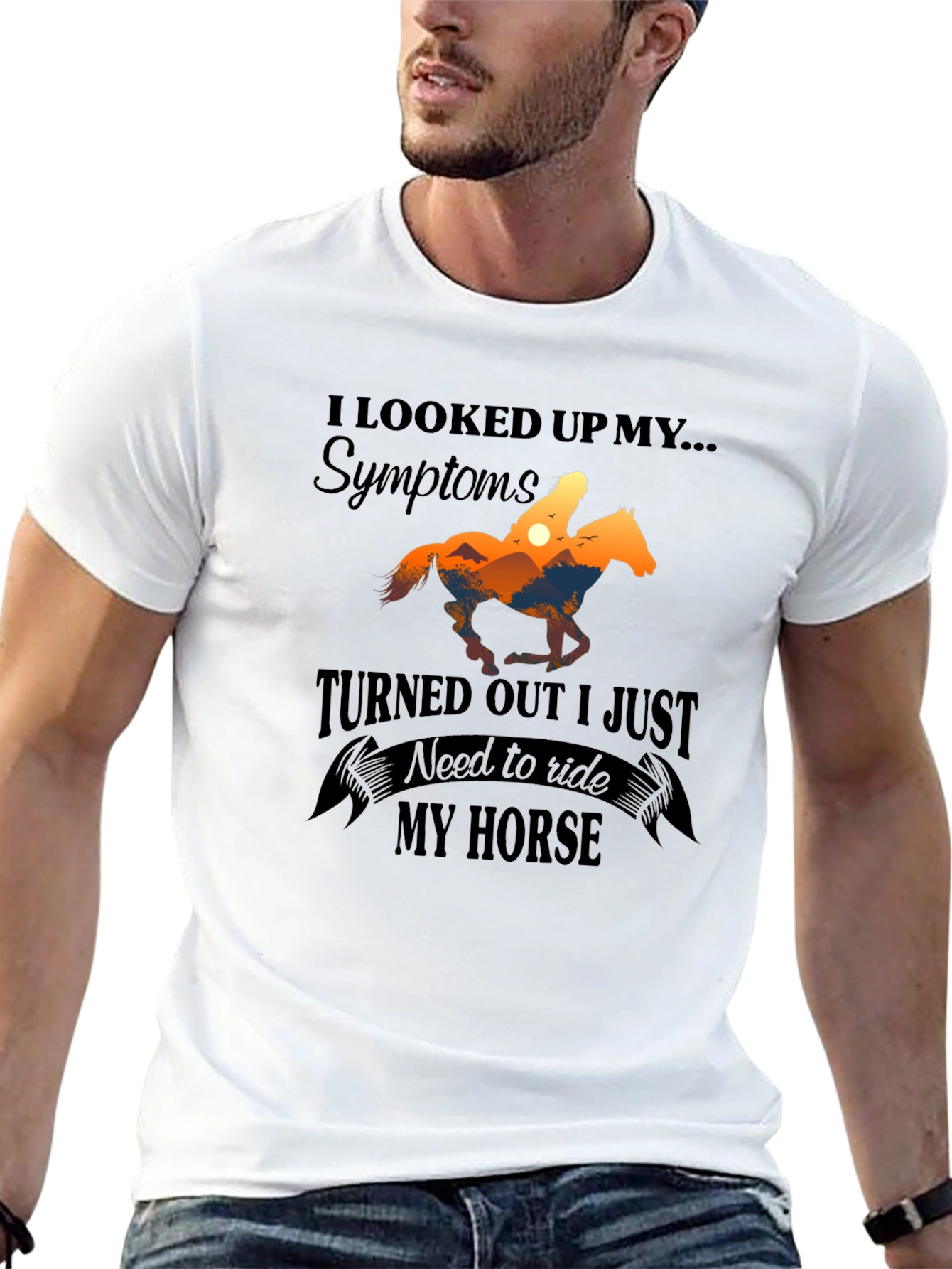 Black Funny Horse Riding T-Shirt - Need to Ride My Horse Tee view 13