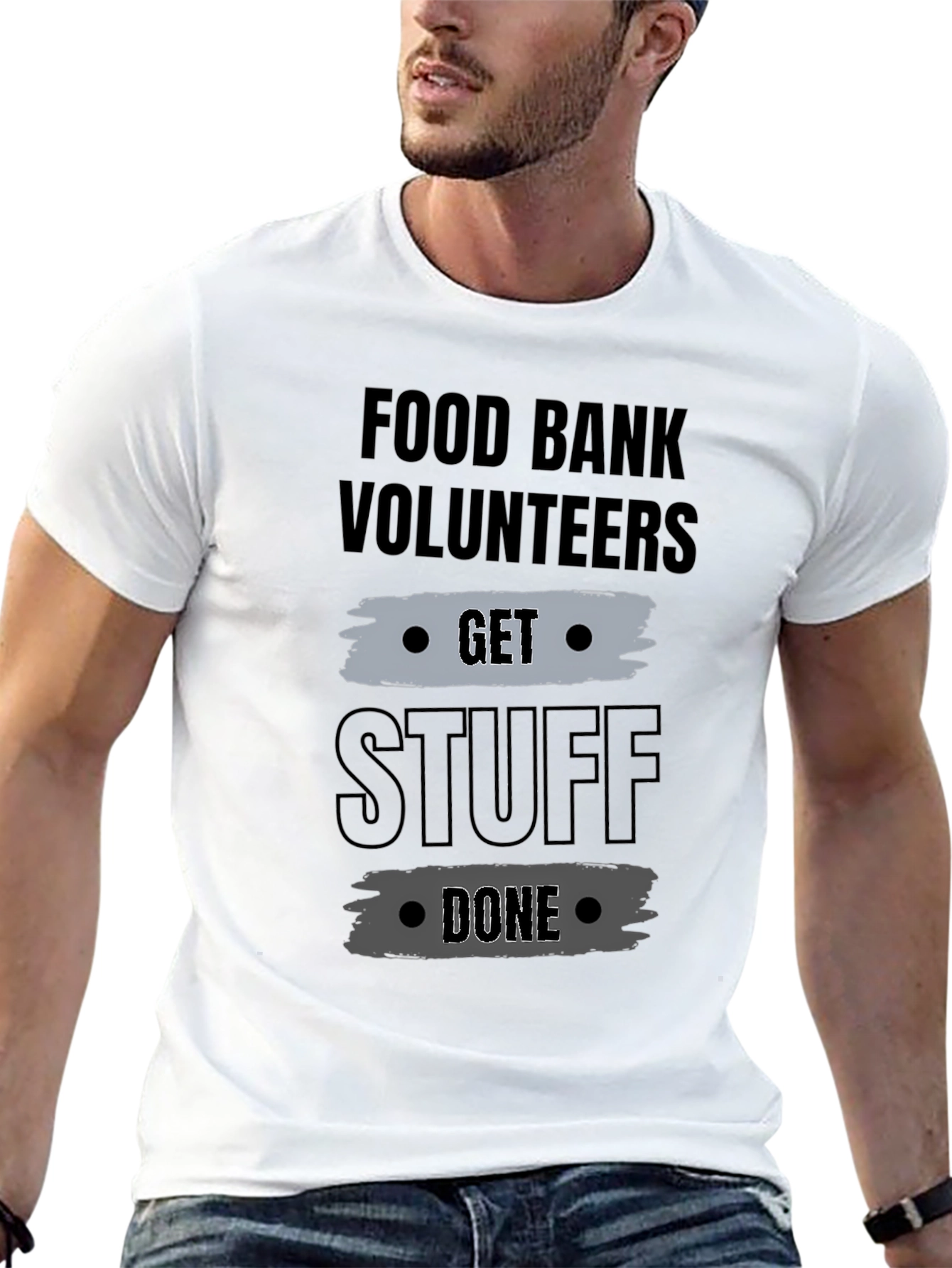Black Food Bank Volunteers Get Stuff Done T-Shirt view 13
