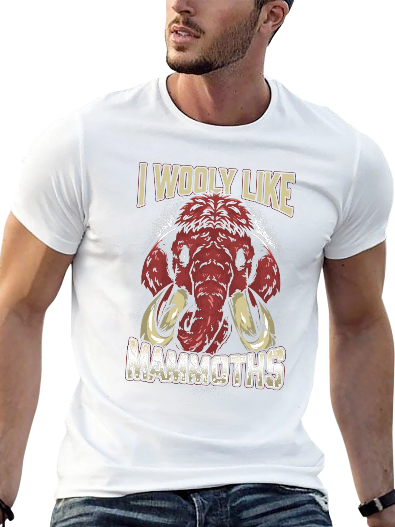 Black I Wooly Like Mammoths Graphic T-Shirt view 13