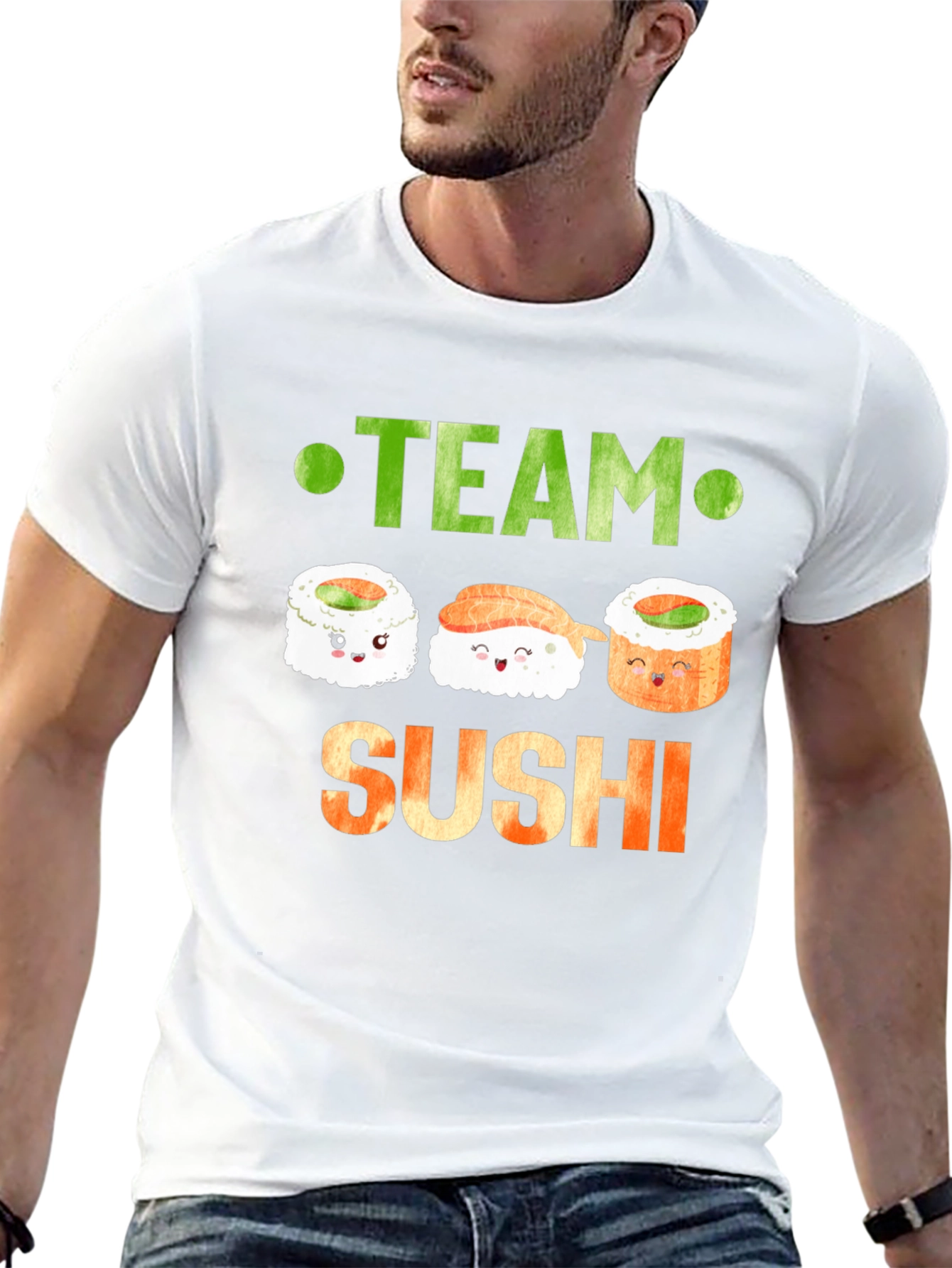 Black Team Sushi Graphic T-Shirt - Cute Sushi Lover Tee view 13